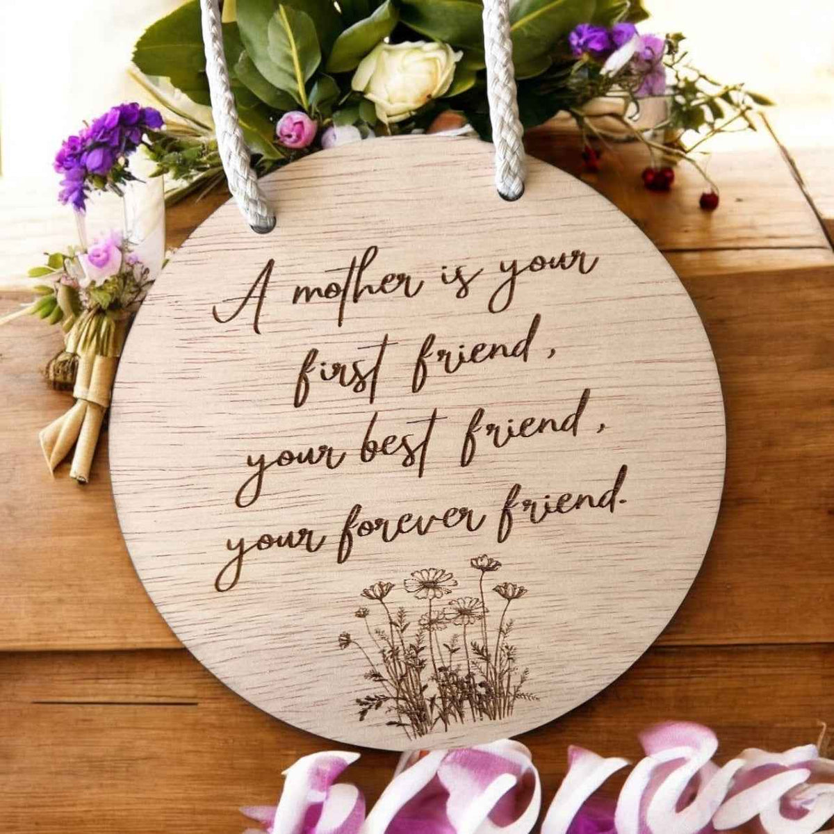 Mother's Day Wood Plaque | Gifts for mum | A mother is a your friend | Mother's Day