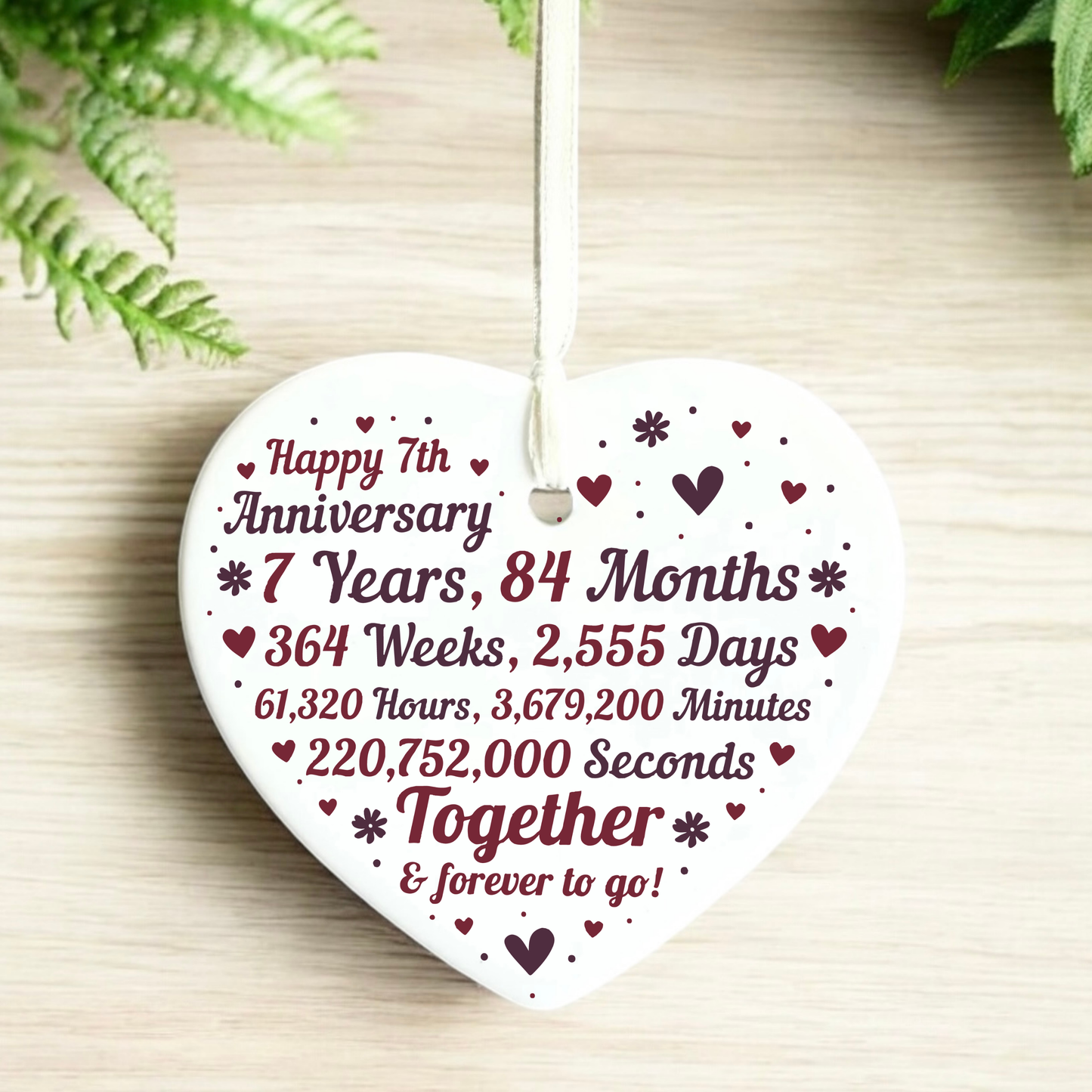 7th Anniversary
Seventh anniversary
heart keepsake