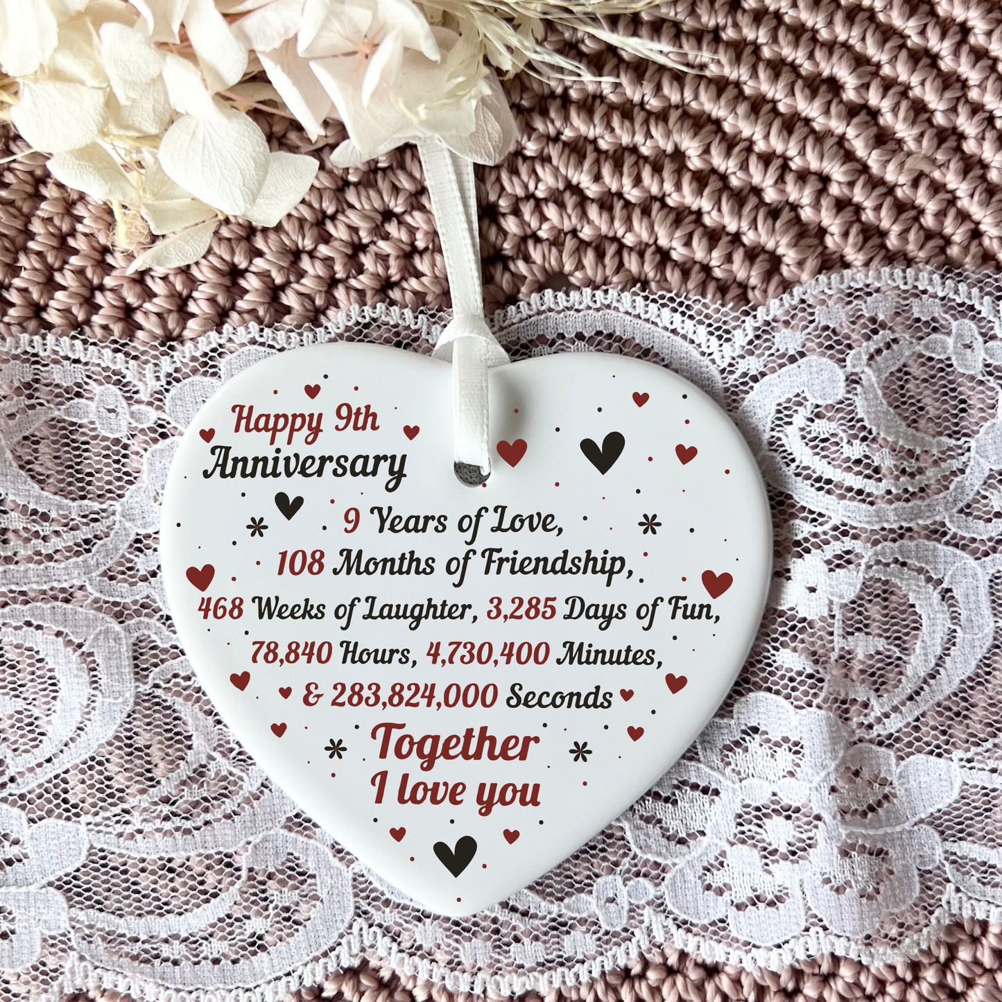 9th Anniversary
ninth anniversary
heart keepsake