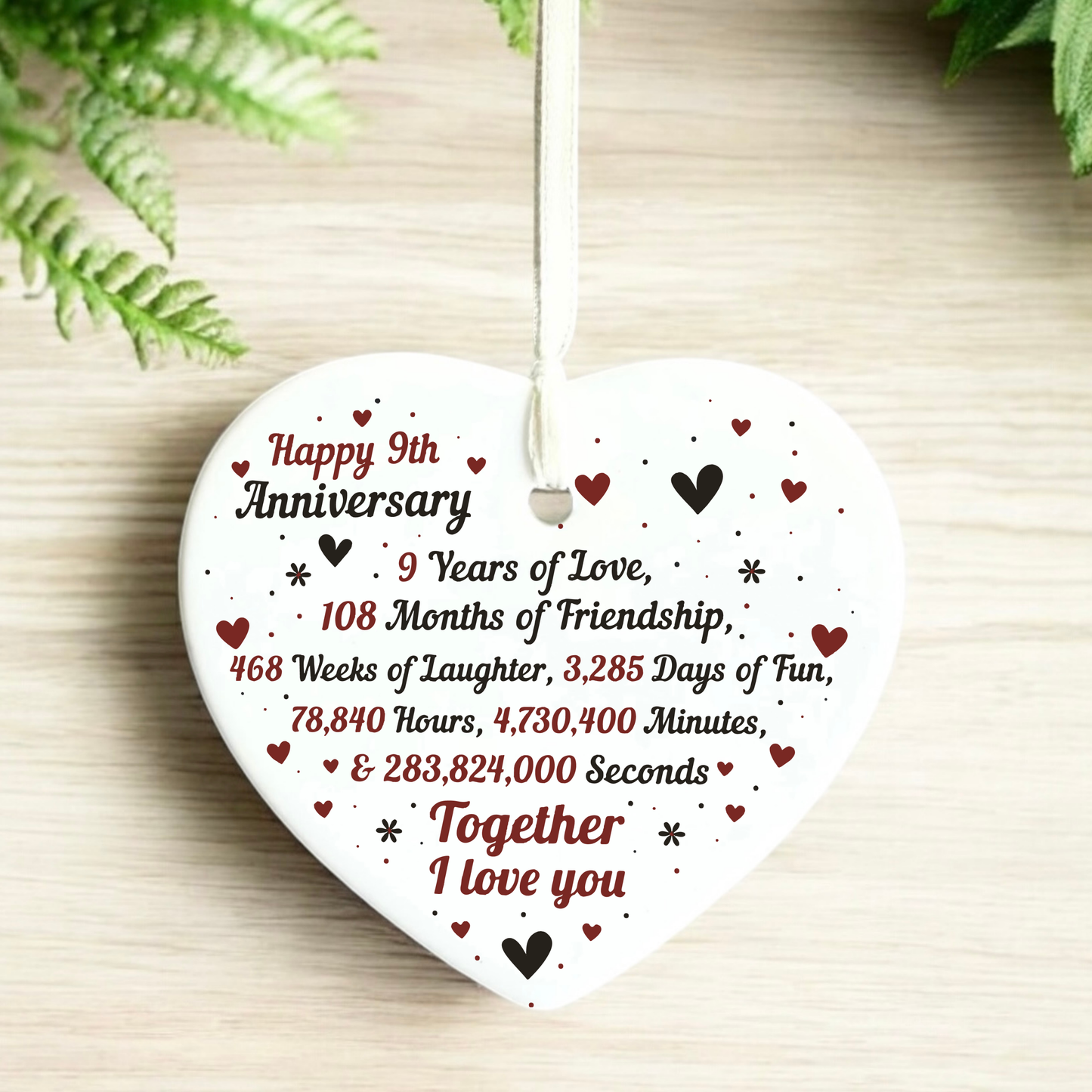 9th Anniversary
ninth anniversary
heart keepsake