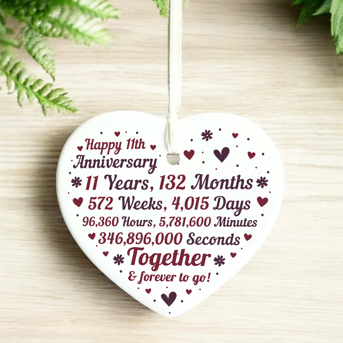 11th Anniversary
Eleventh anniversary
heart keepsake