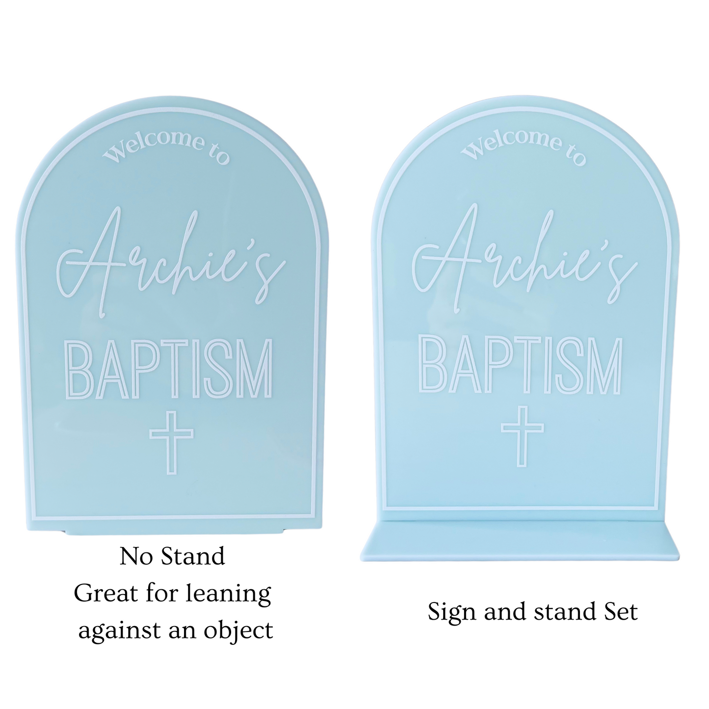 Baptism Welcome Table Sign Acrylic Personalised