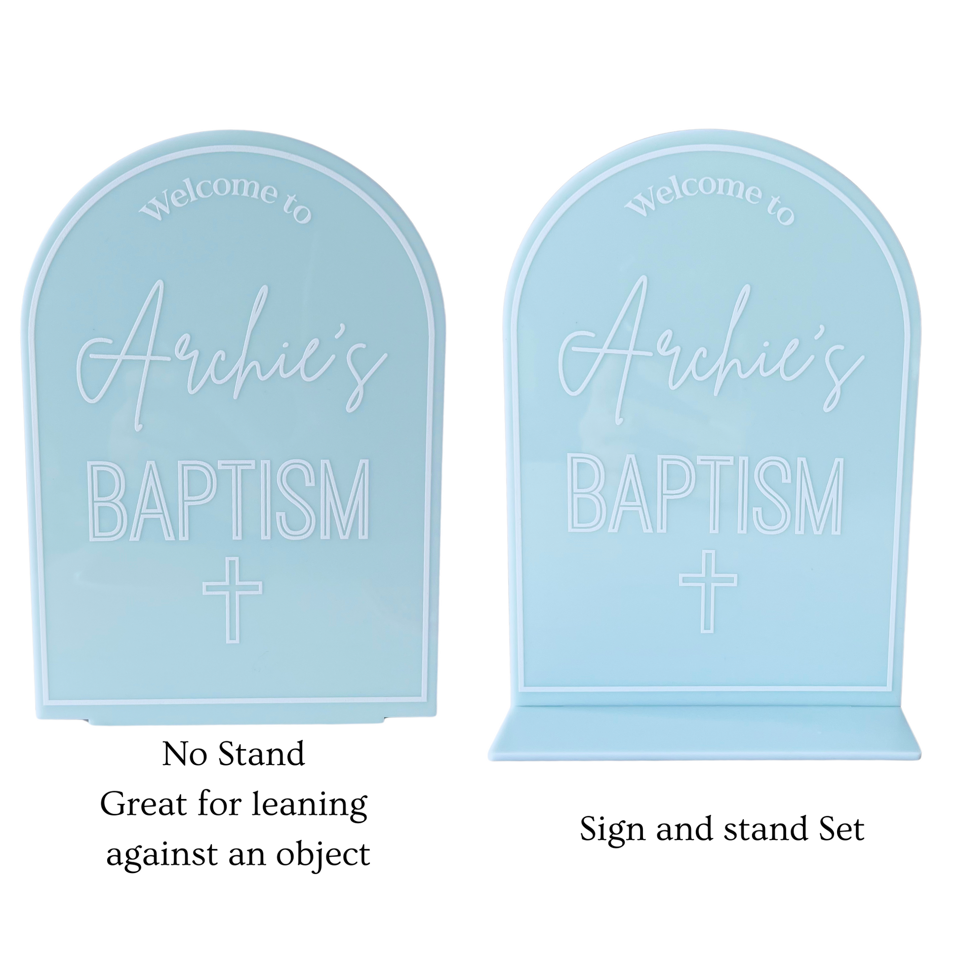 Baptism Welcome Table Sign Acrylic Personalised