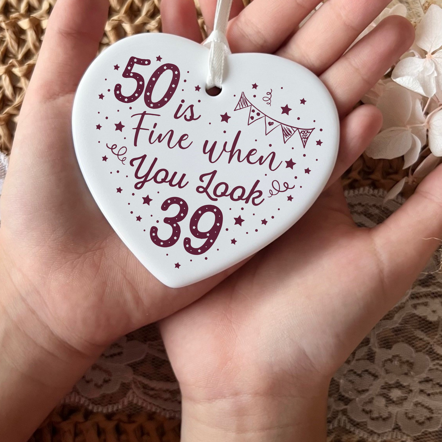 50th Birthday
Ceramic Heart Keepsake
Milestone Celebration
Unique Gift Idea
Personalized Keepsake
Special Occasion Gift
Heartfelt Present
Cherished Memory
Golden Jubilee
Birthday Gifts
Keepsake Ornament
50th
fifty