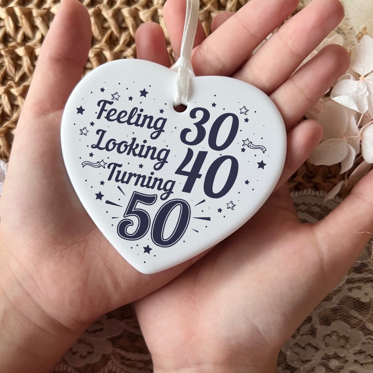 50th Birthday Ceramic Funny Heart Keepsake | Fifty | Birthday Gifts | Milestone Birthday Gift ideas