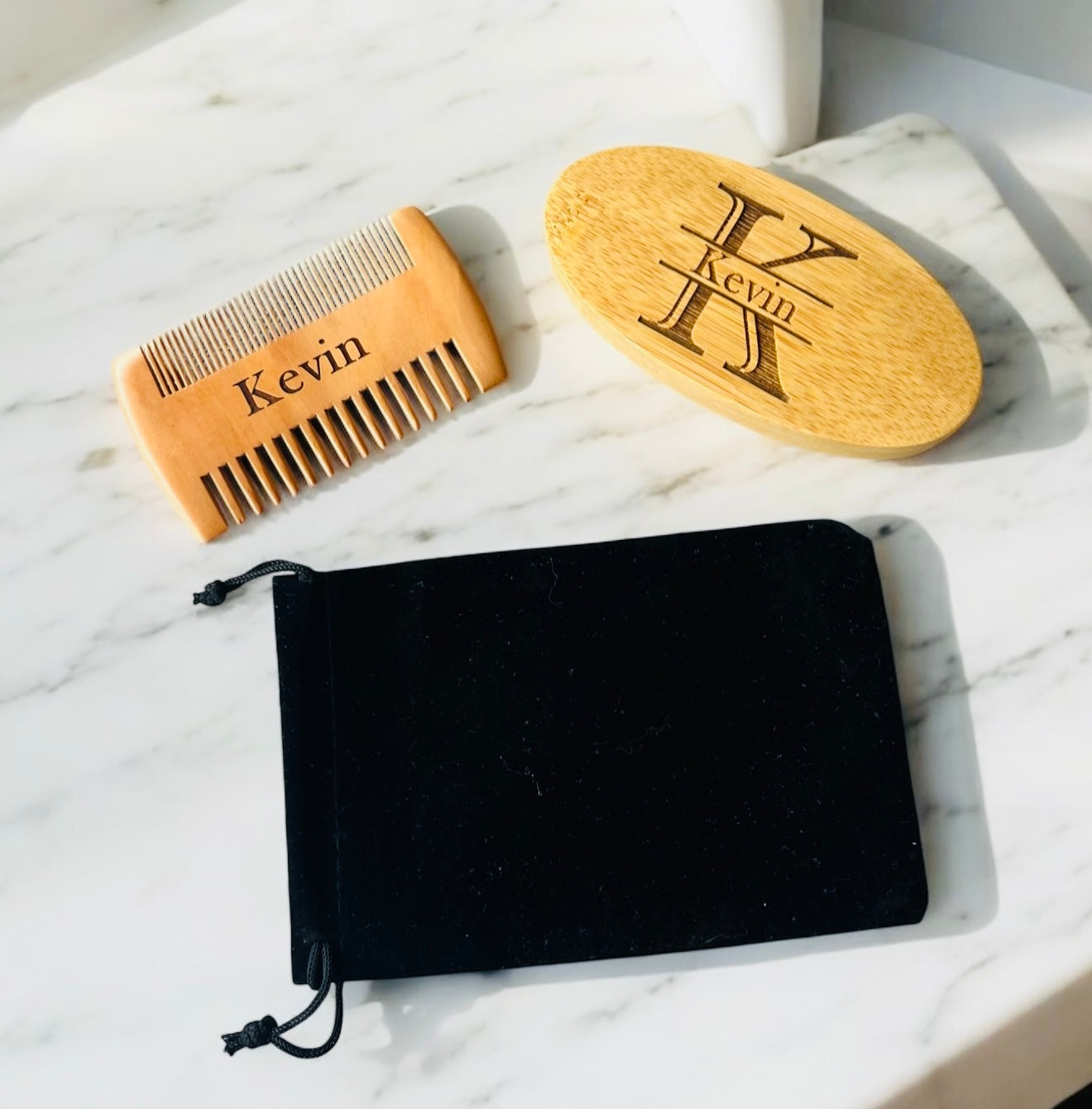 Beard Brush and comb Personalised and Engraved Set