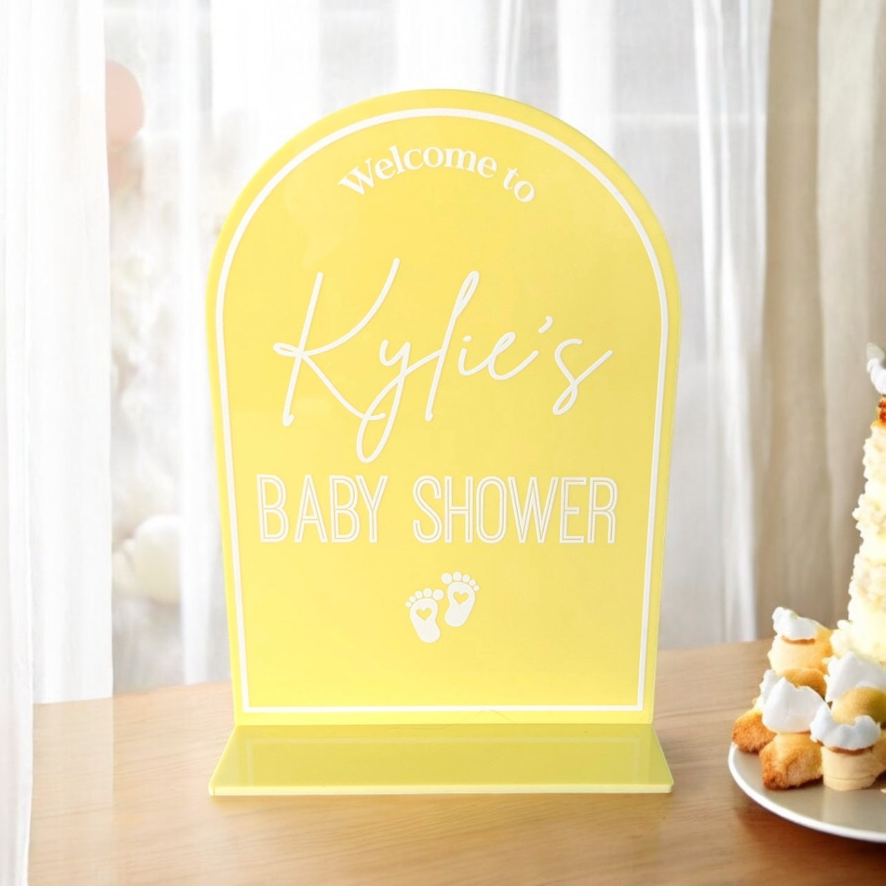 Baby Shower Welcome Table Sign Acrylic Personalised