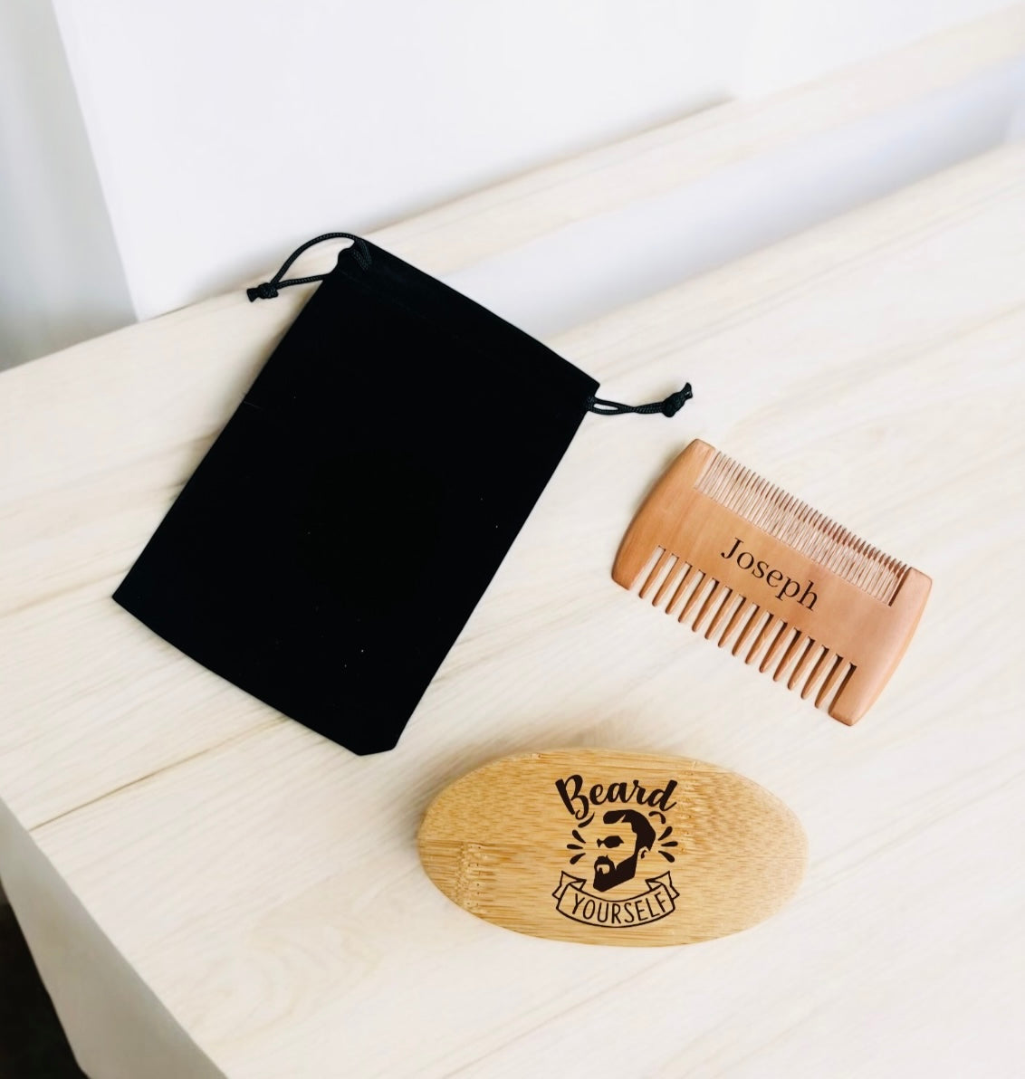 Beard Brush and comb Personalised and Engraved Set