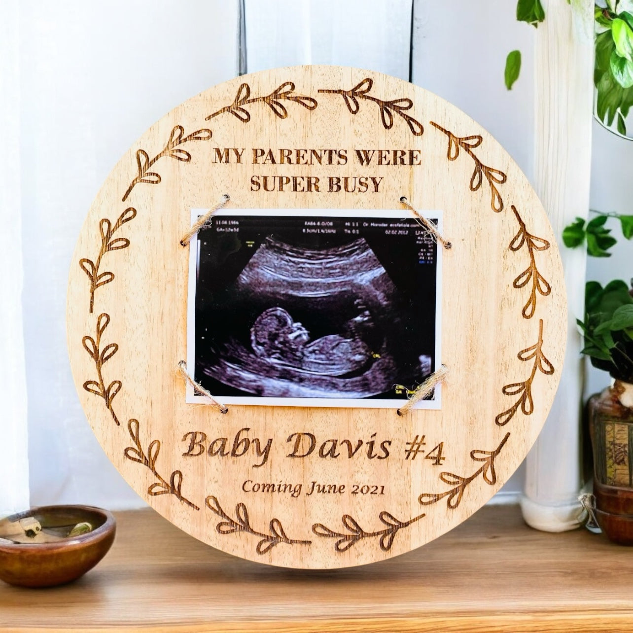 Baby Ultrasound Announcement Keepsake Plaque (My Parents were super busy)