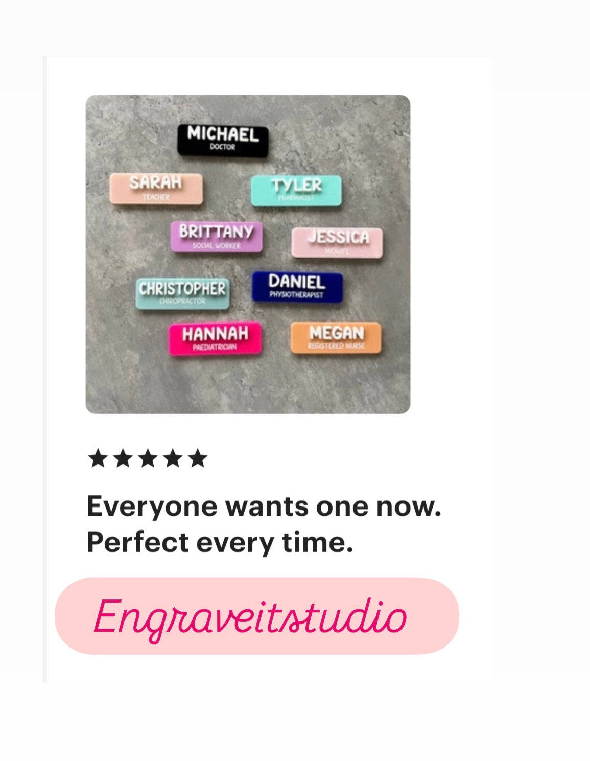 Personalised Coloured Name Badges Printed