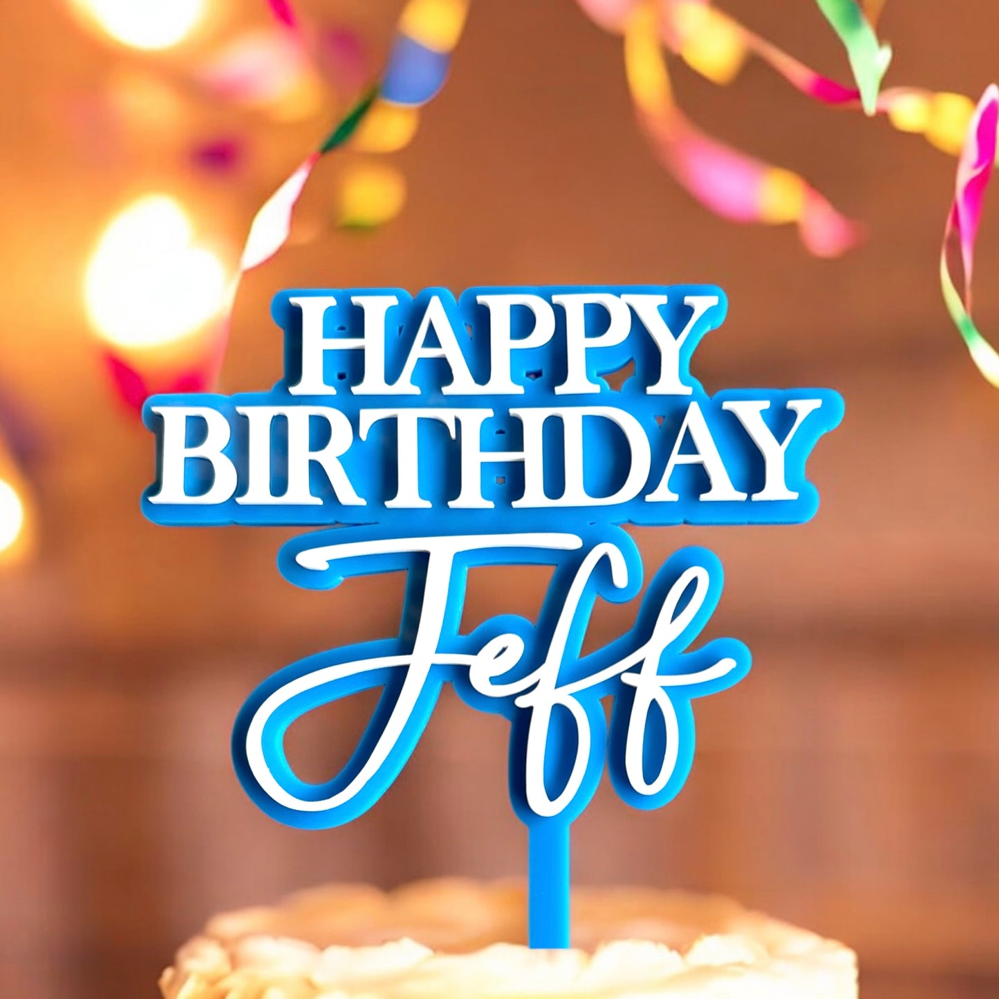 Happy Birthday Cake Topper | Double layer acrylic | Personalised