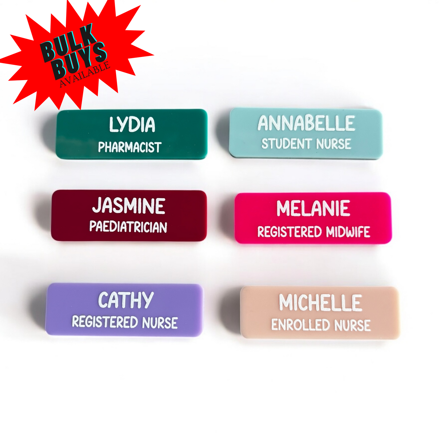 workplace name badge, midwife name badge, customised badge, educator badge, dentist badges, doctor badge, teacher badge, name tags, nurse badge, personalised badge