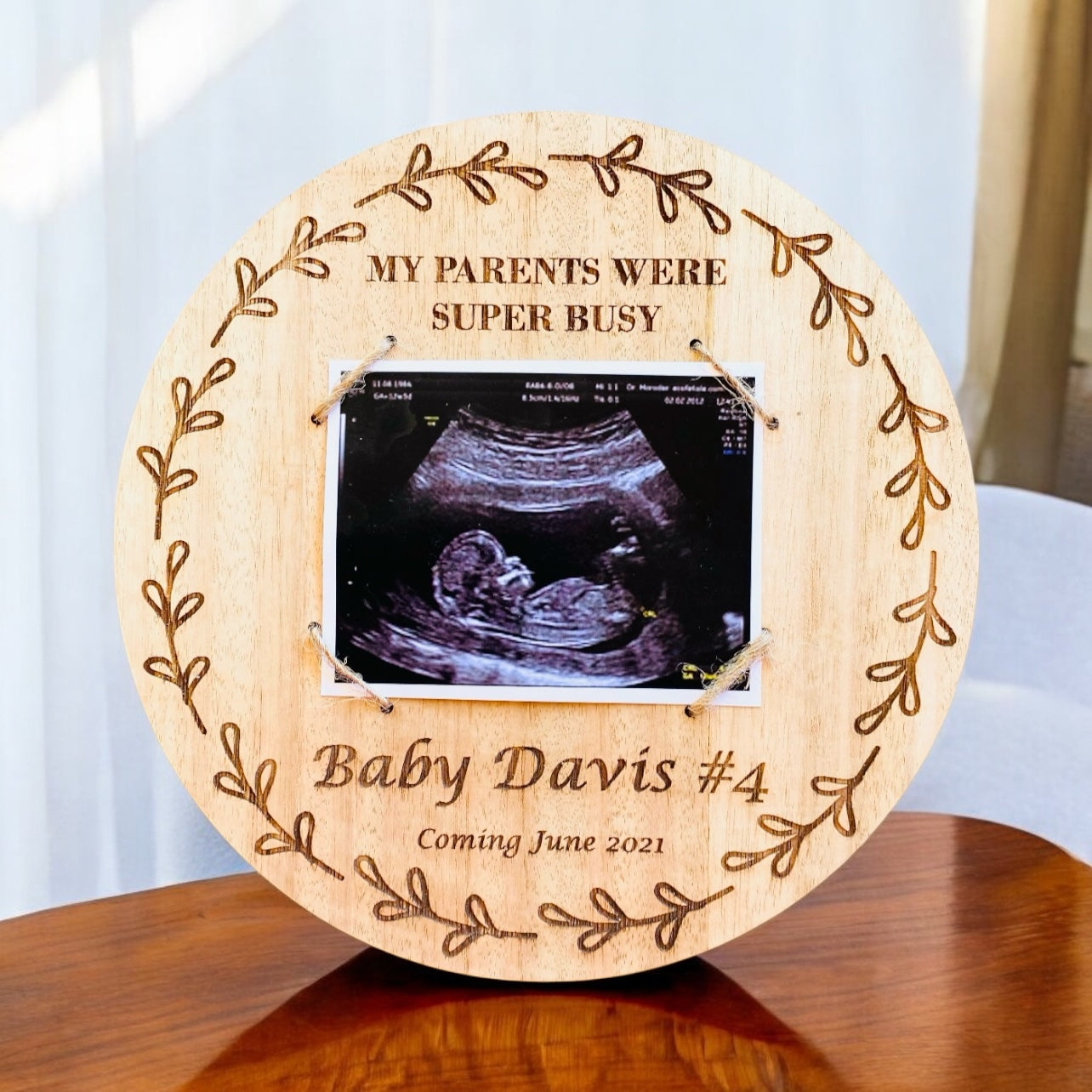 Baby Ultrasound Announcement Keepsake Plaque (My Parents were super busy)