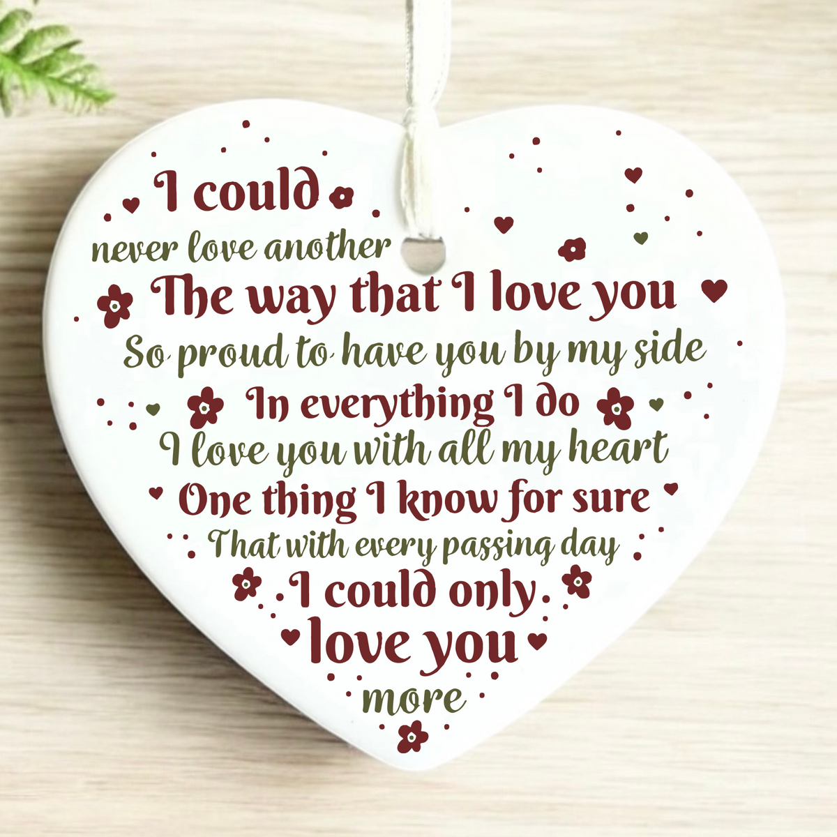 Love Quote Ceramic Heart Keepsake | Valentine's Day | Gifts for loved ones | Boyfriend | Girlfriend | Anniversary | Wedding Gifts