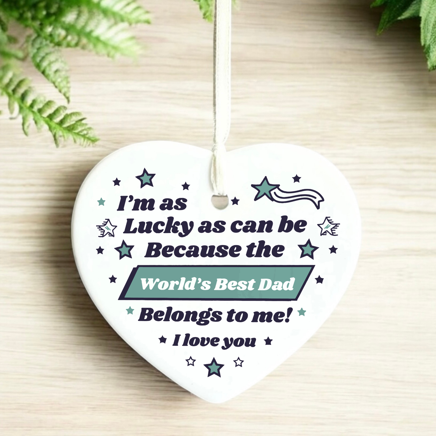 World's Best Dad Heart Ceramic Keepsake
Worlds best dad
Gift for dad
Father's Day