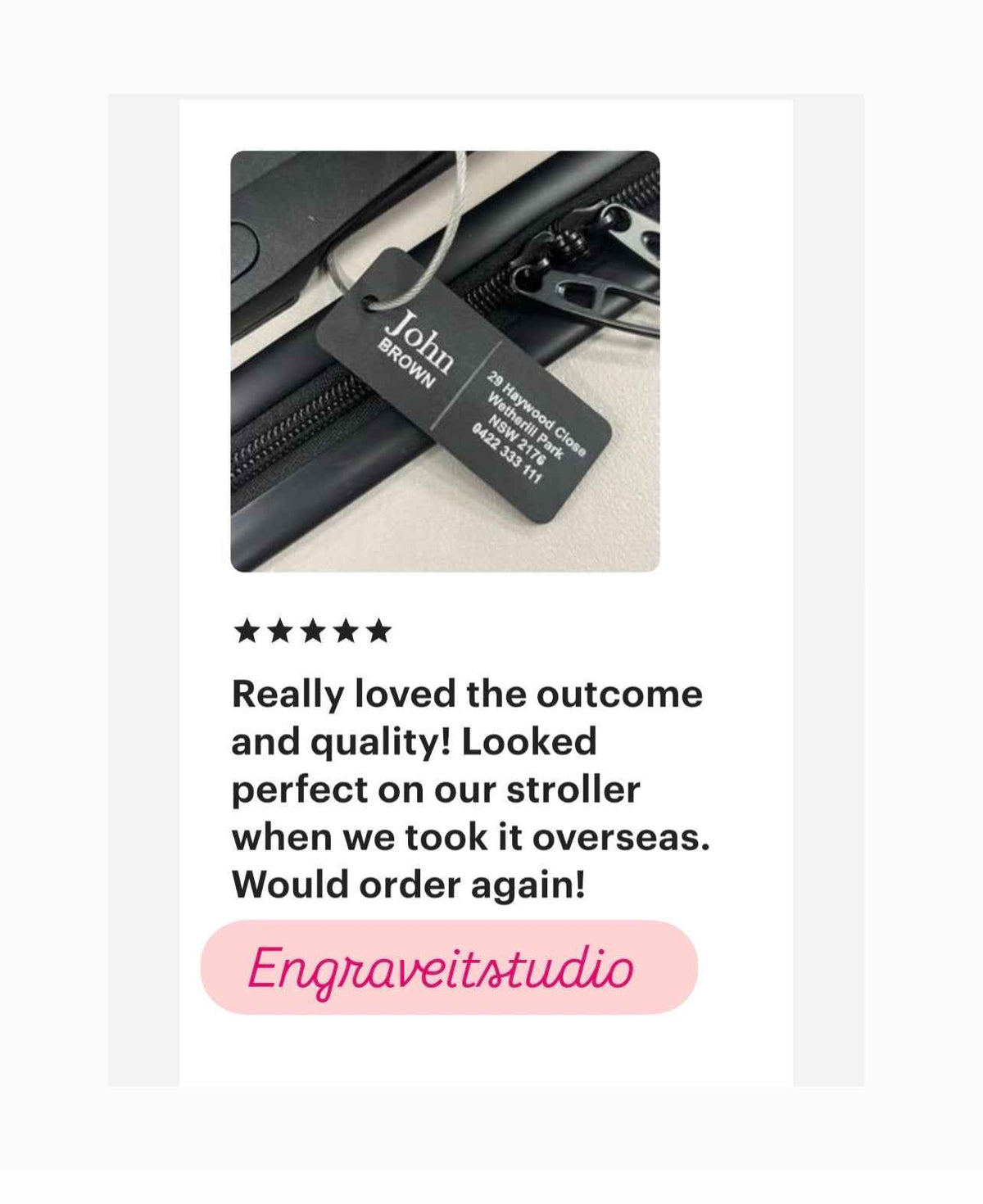 Custom Luggage tags Square personalised
