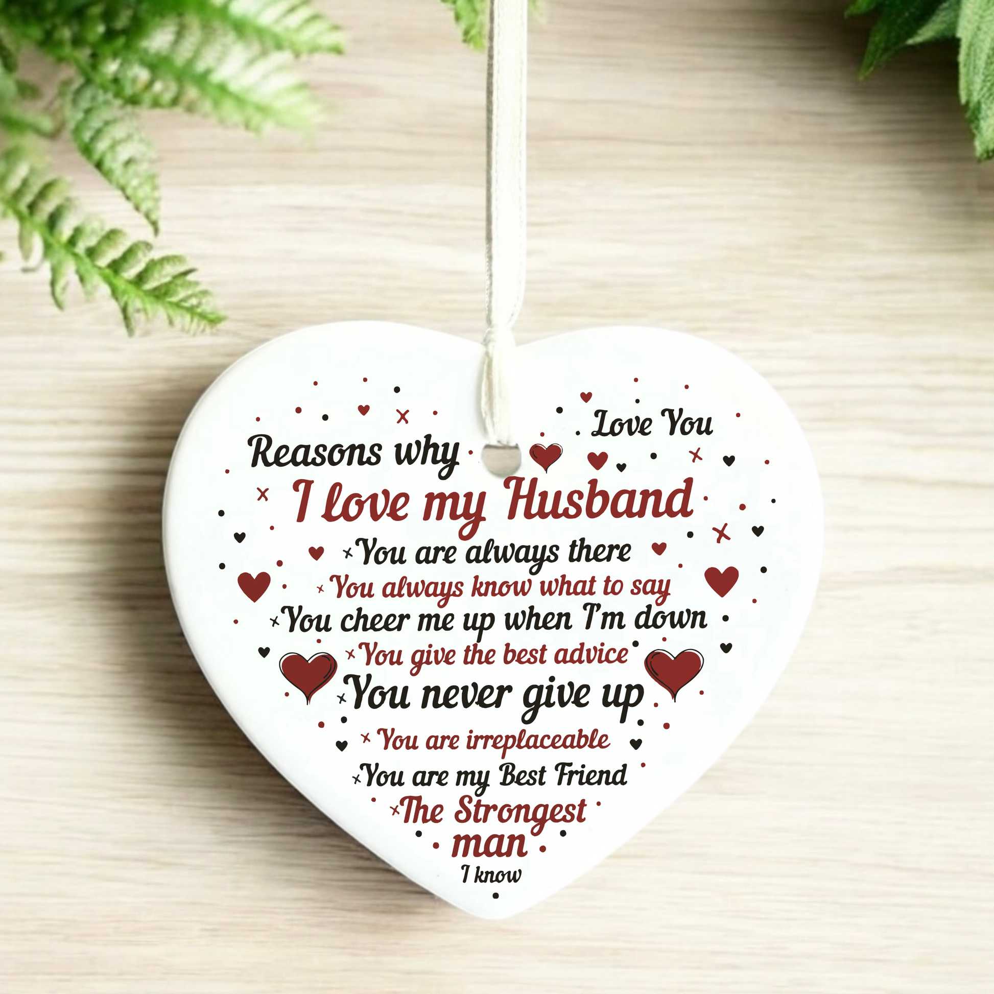 Husband keepsake ceramic heart ornament poem | Valentine's Day | Gifts for him