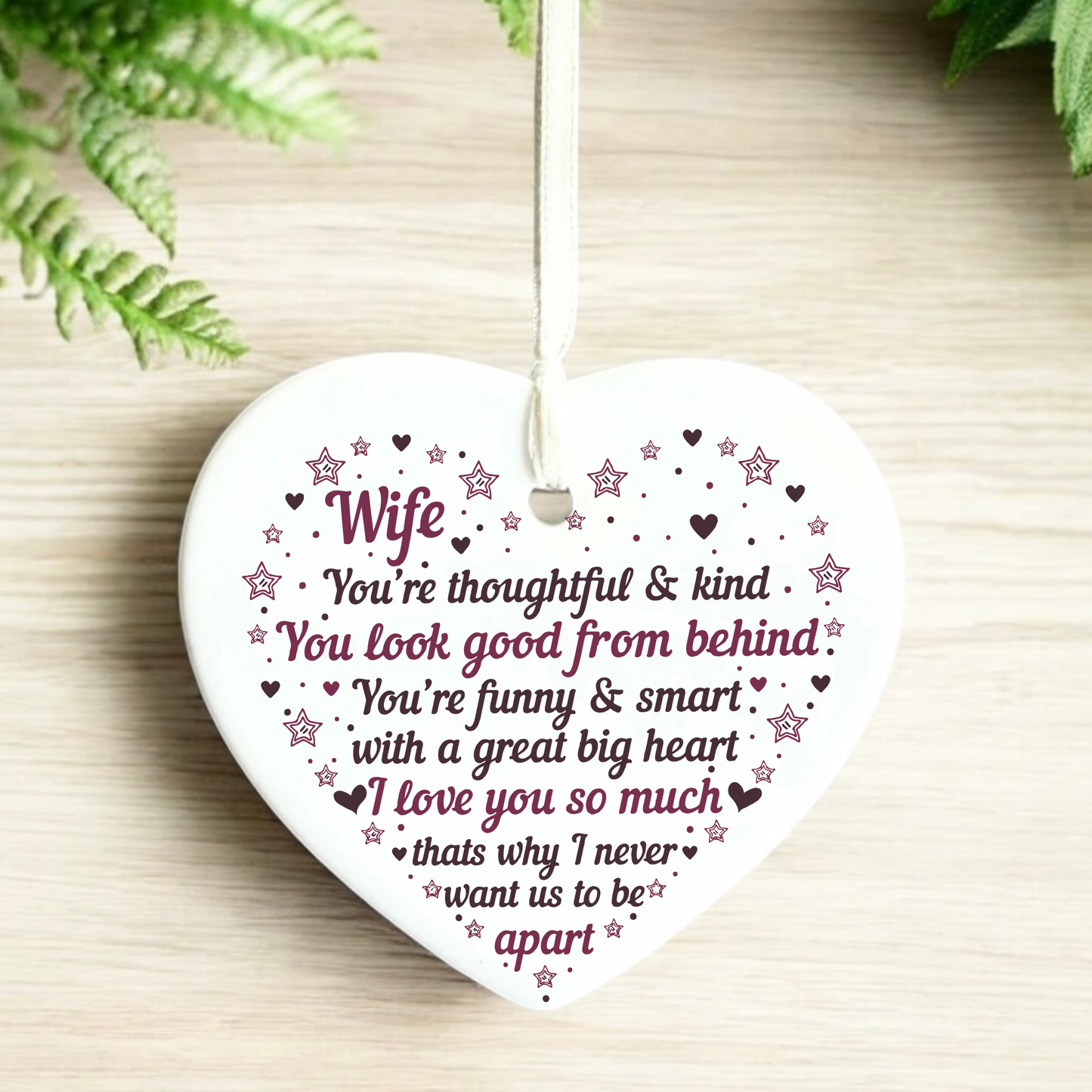 Gifts for loved Wife | Quote Ceramic Heart Keepsake | Valentine's Day | Anniversary | Wedding Gifts (Copy)