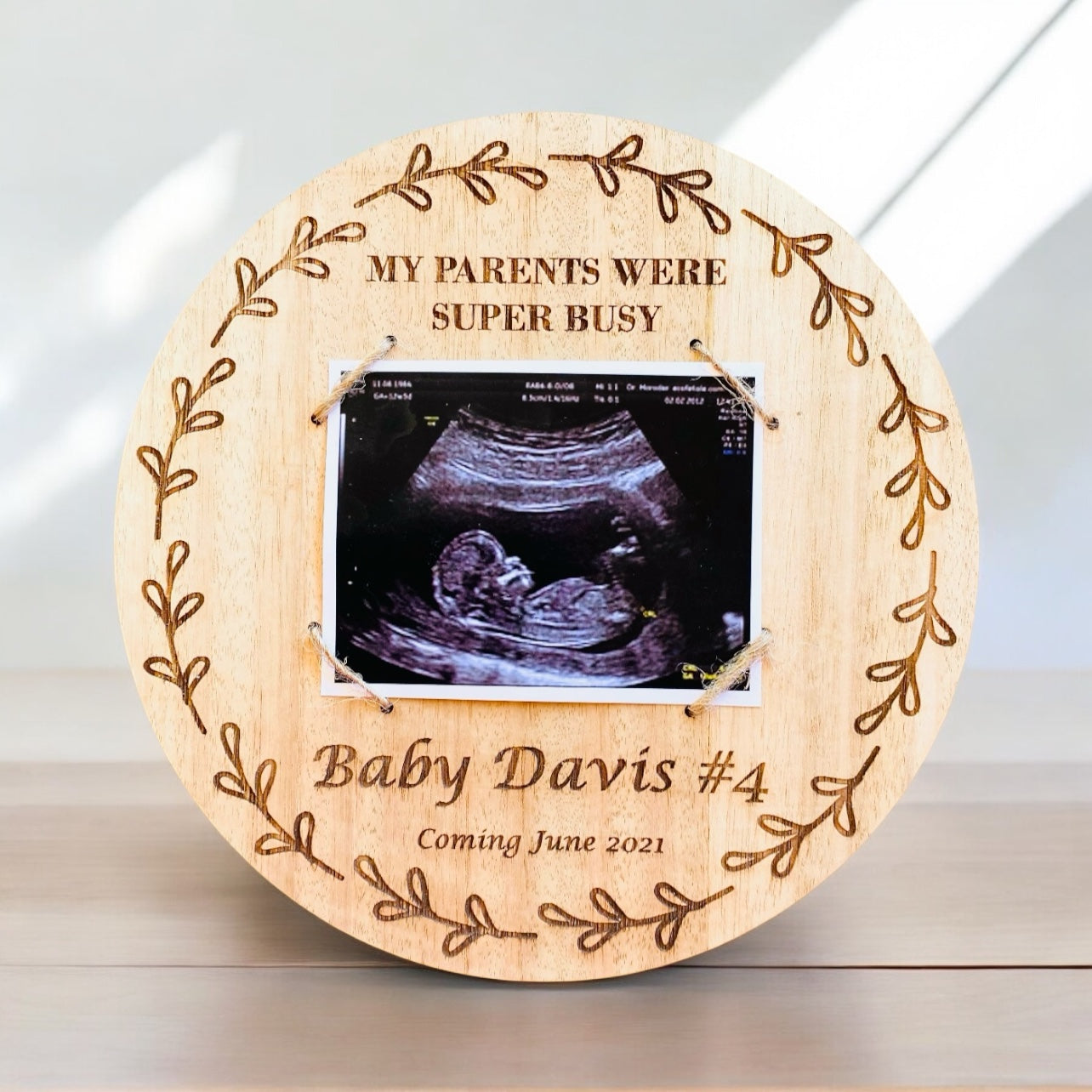 Baby Ultrasound Announcement Keepsake Plaque (My Parents were super busy)