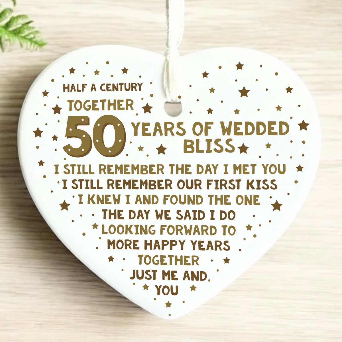 50th Anniversary Ceramic heart Keepsake | Anniversary gift | Wedding Anniversary | Milestone | Gift idea for Anniversary