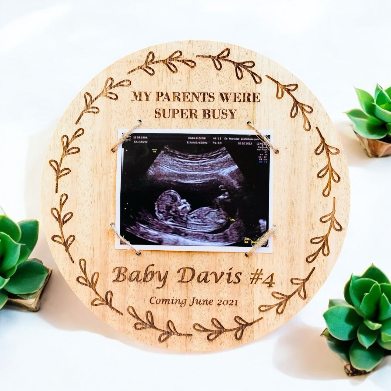 Baby Ultrasound Announcement Keepsake Plaque (My Parents were super busy)