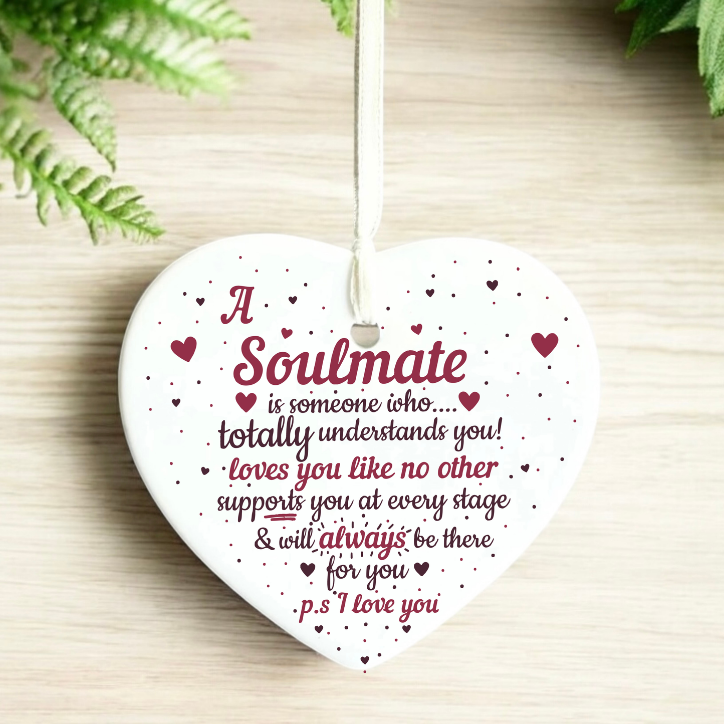 Love Quote Ceramic Heart Keepsake | Valentine's Day | Gifts for loved ones | Boyfriend | Girlfriend | Anniversary | Wedding Gifts | Soulmates