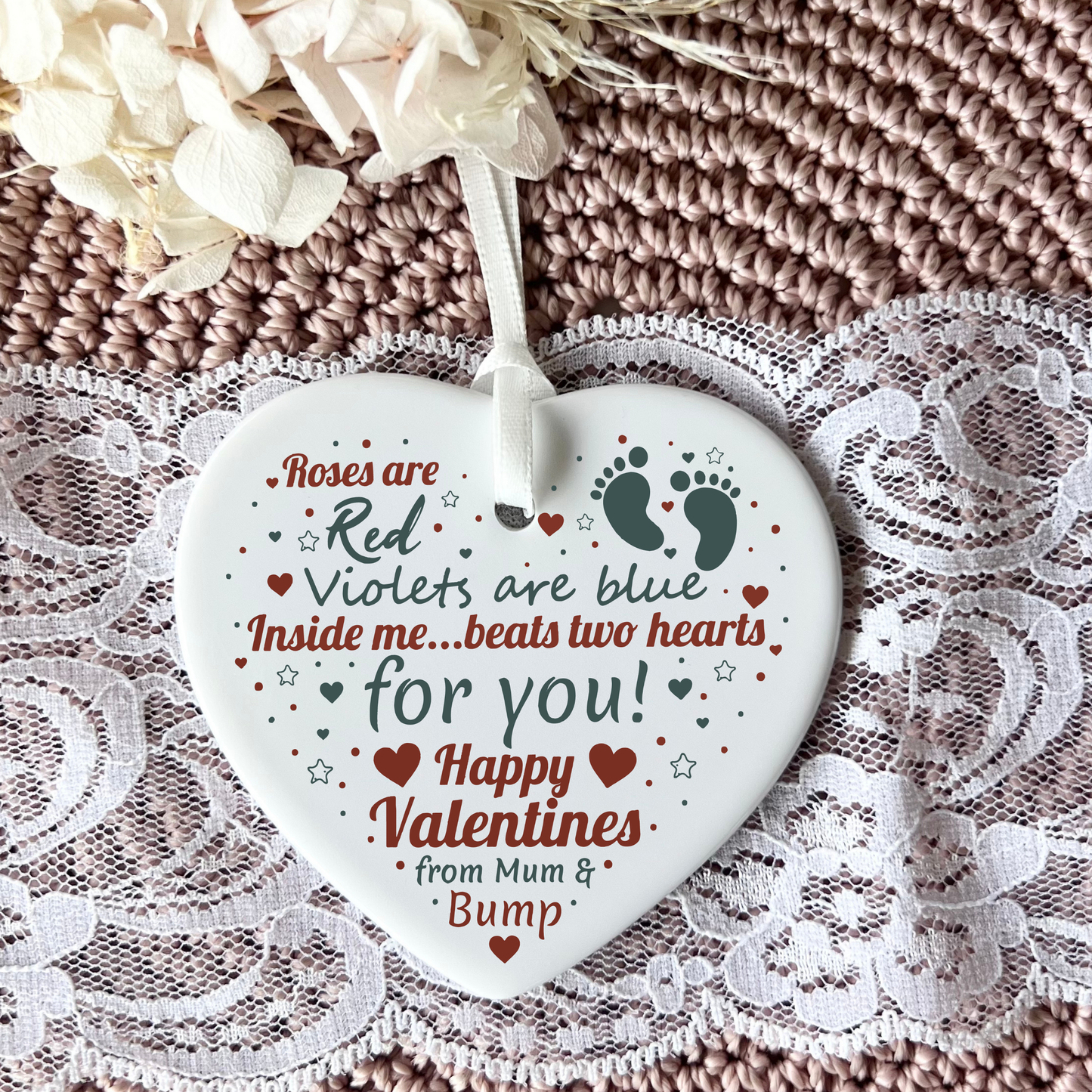 Love Quote Ceramic Heart Keepsake Mum and bump | Valentine's Day | Gifts for dad to be | First time Dad