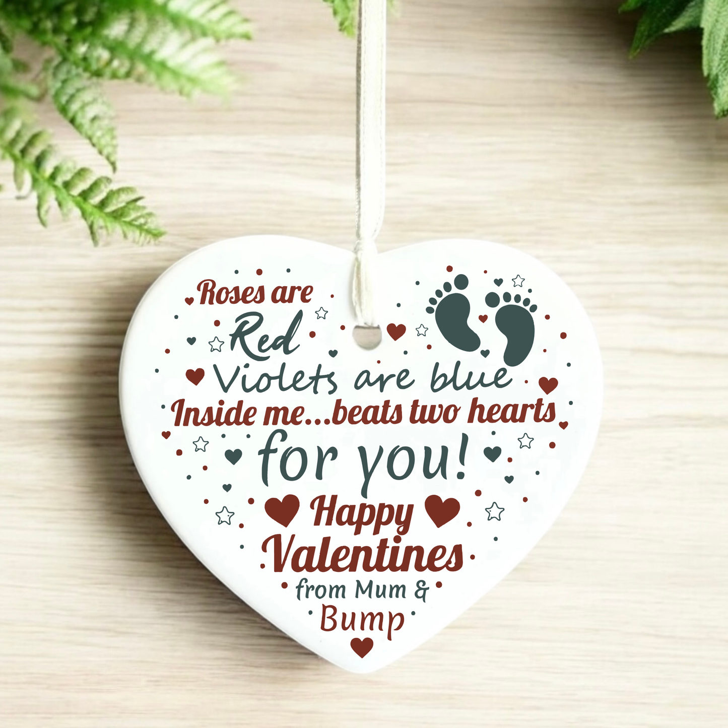 Love Quote Ceramic Heart Keepsake Mum and bump | Valentine's Day | Gifts for dad to be | First time Dad