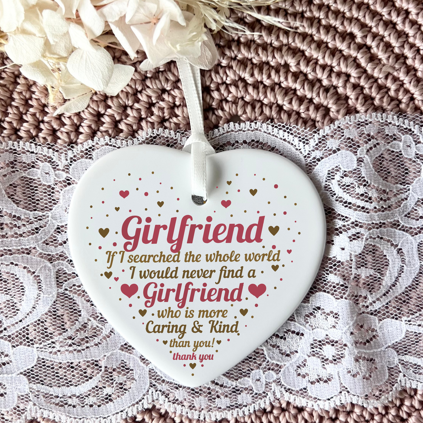 Love Quote Ceramic Heart Keepsake Girlfriend | Valentine's Day | Gifts for girlfriend