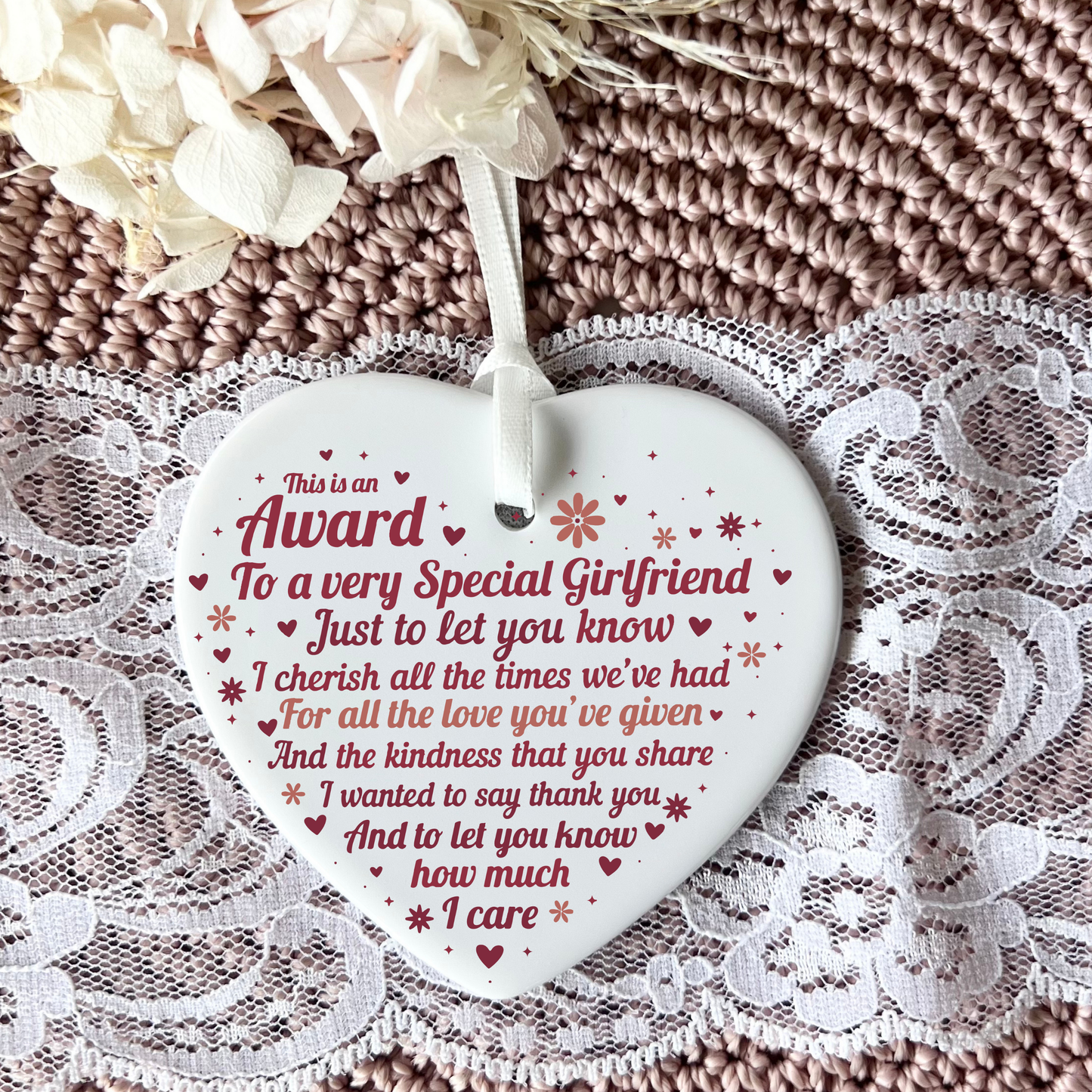 Love Quote Ceramic Heart Keepsake Girlfriend | Valentine's Day | Gifts for girlfriend | First Girlfriend