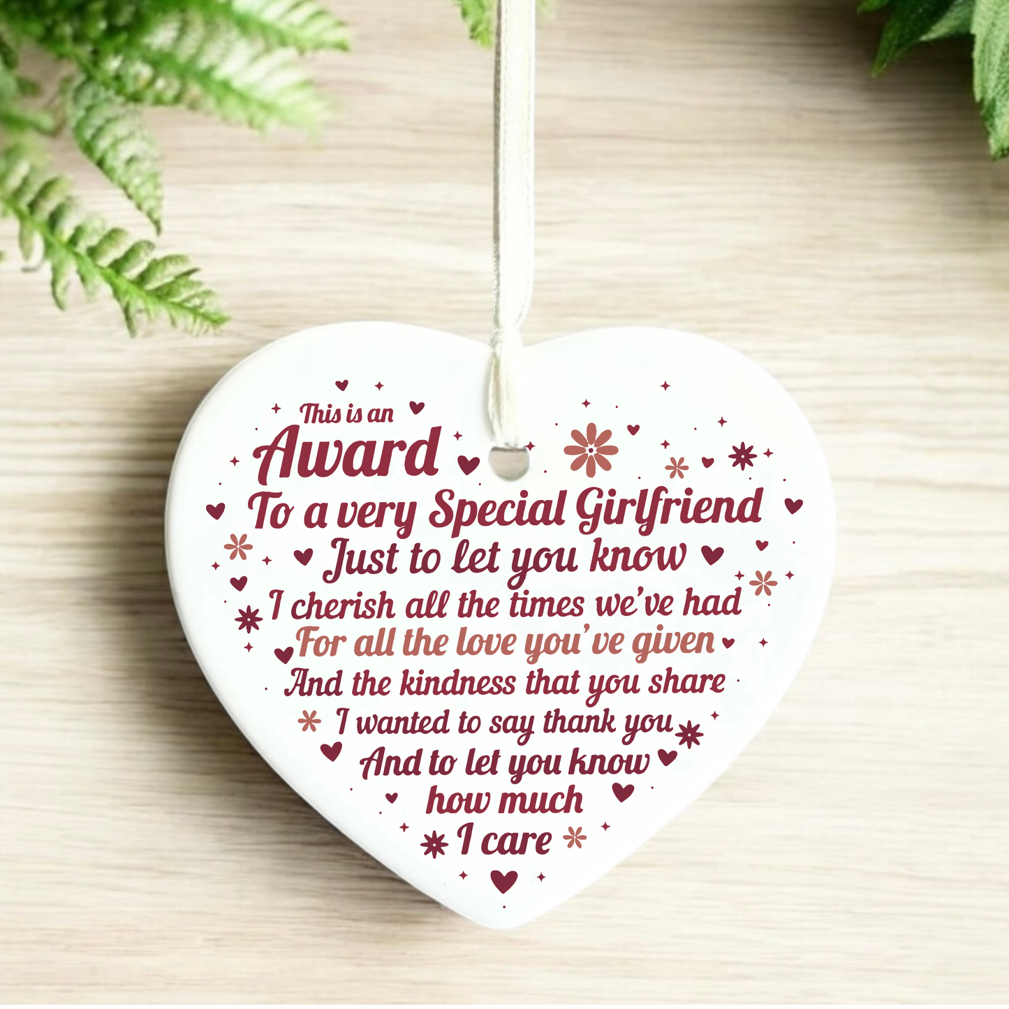 Love Quote Ceramic Heart Keepsake Girlfriend | Valentine's Day | Gifts for girlfriend | First Girlfriend