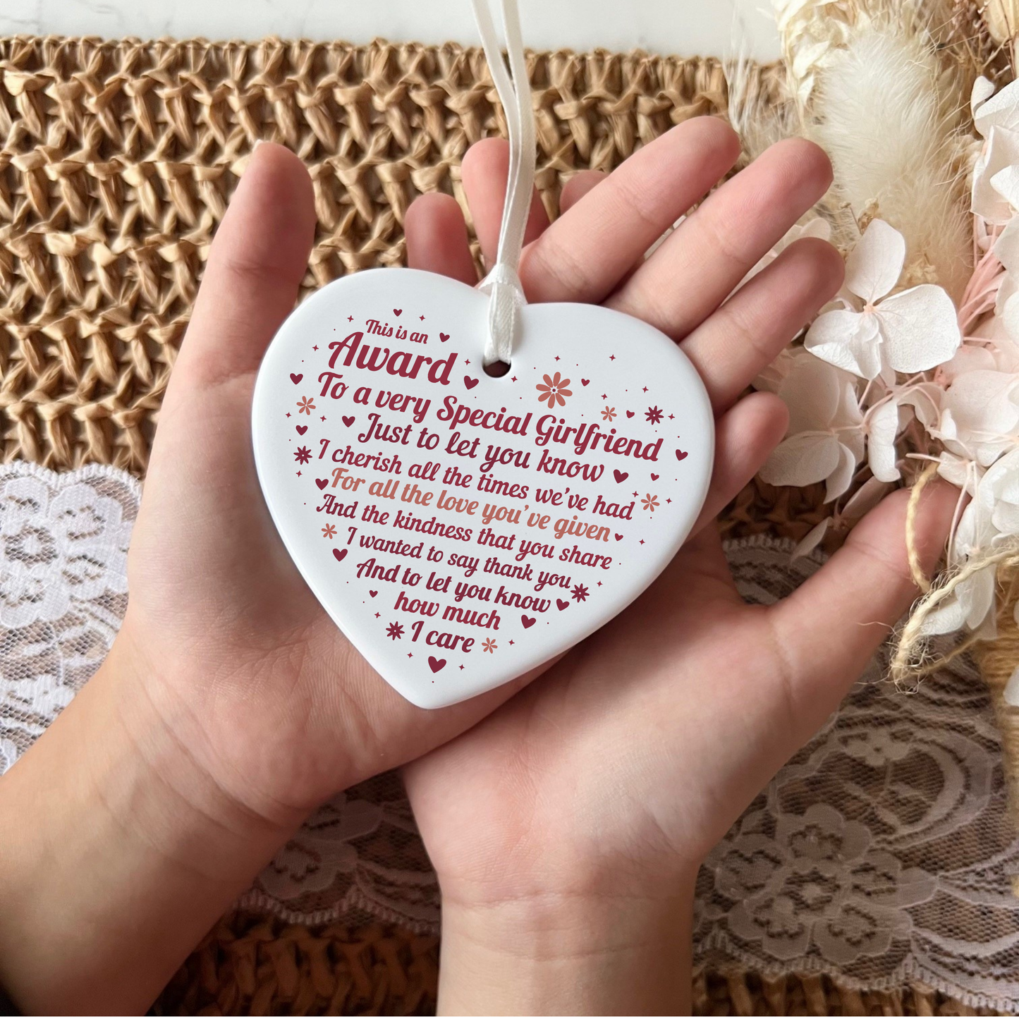 Love Quote Ceramic Heart Keepsake Girlfriend | Valentine's Day | Gifts for girlfriend | First Girlfriend