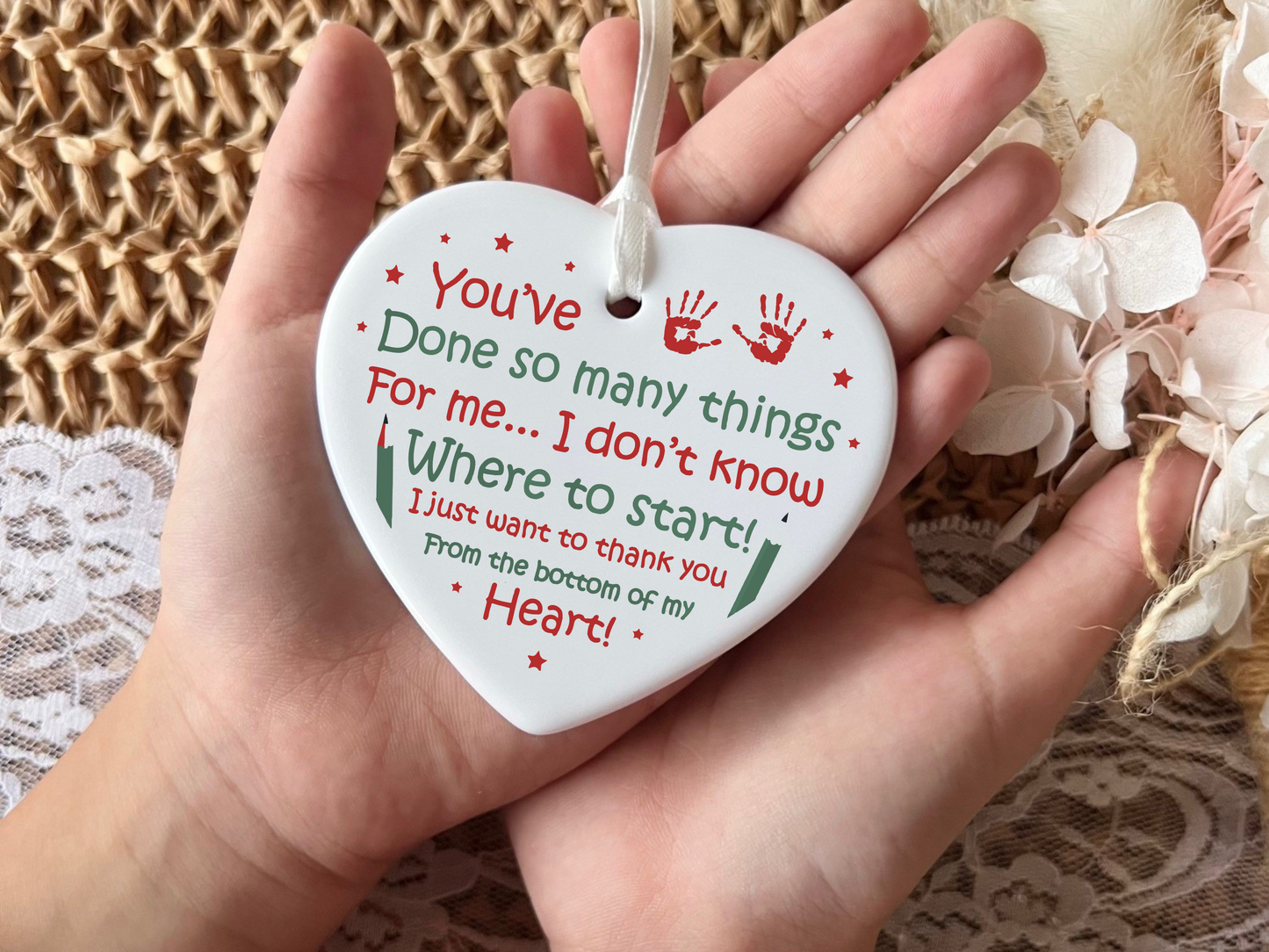 Teachers Keepsake, Ceramic Heart Gift, Daycare Teacher Gift, Gifts for Daycare Providers, Sentimental Gift for Educators, Heartfelt Keepsake for Caregivers, Unique Gift for Daycare Staff, Appreciation Gift for Teachers