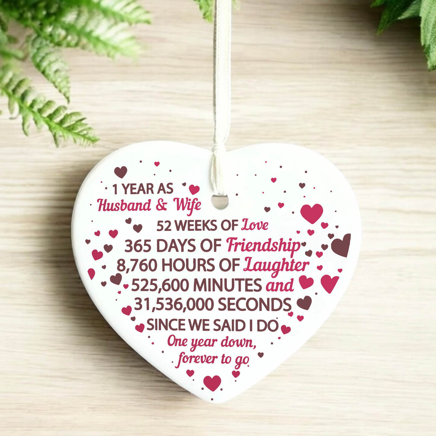 1st Anniversary
Anniversary
First year
Ceramic heart Ornament