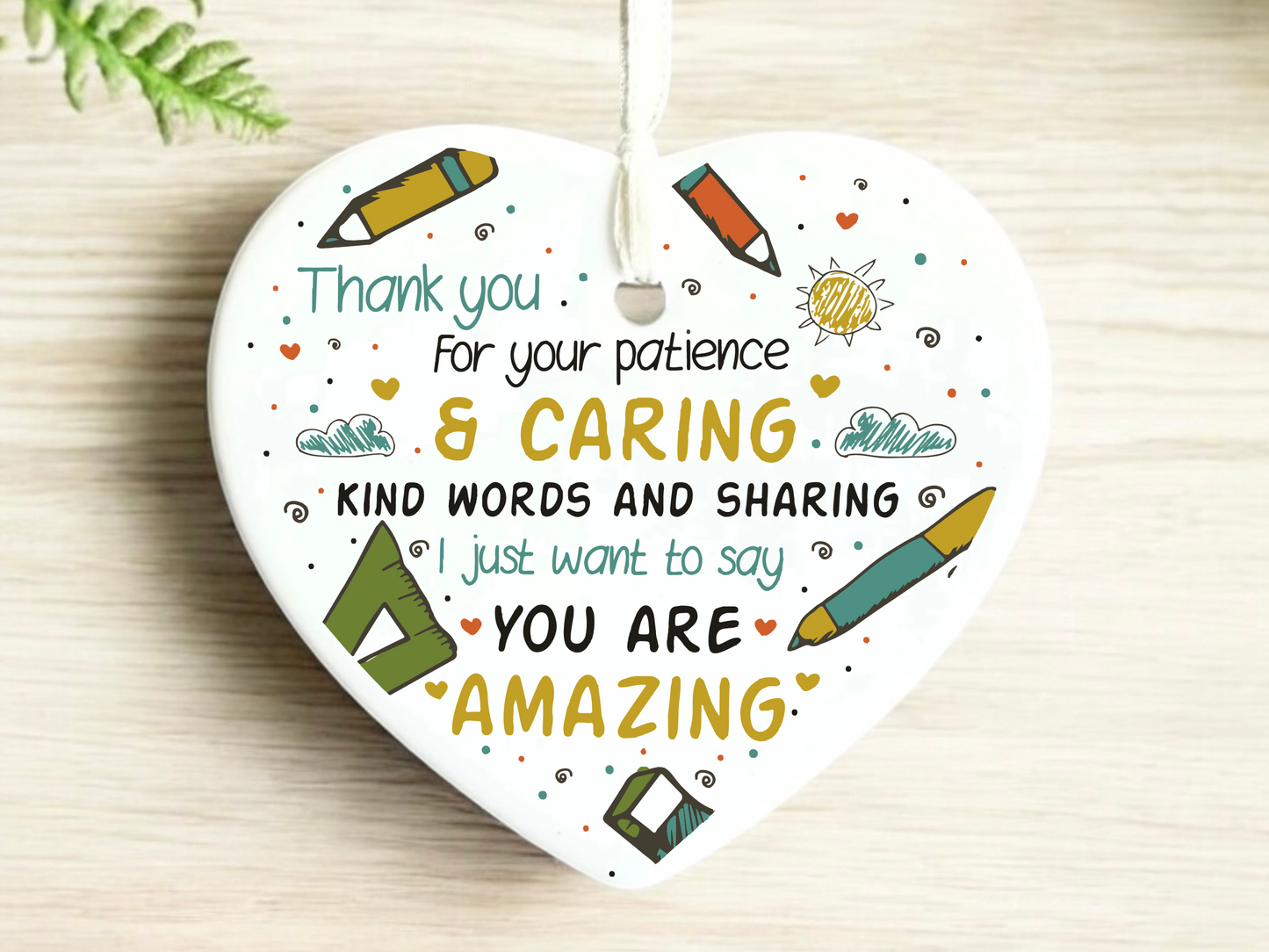 Teachers Keepsake, Ceramic Heart Gift, Daycare Teacher Gift, Gifts for Daycare Providers, Sentimental Gift for Educators, Heartfelt Keepsake for Caregivers, Unique Gift for Daycare Staff, Appreciation Gift for Teachers