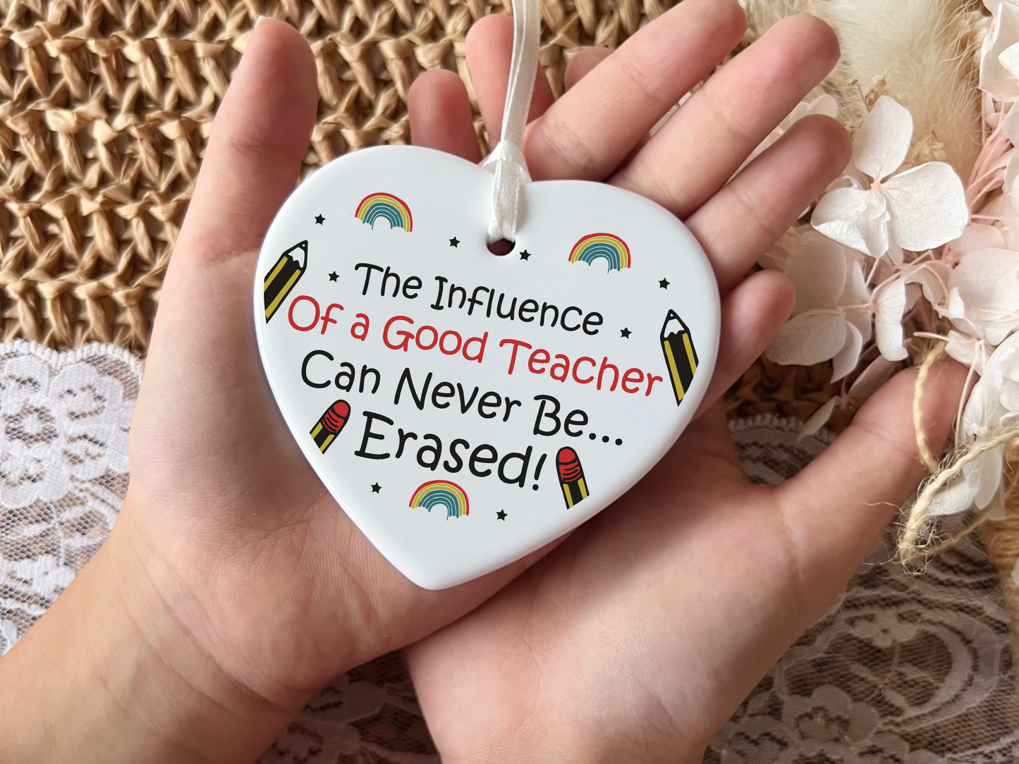 Teachers Keepsake, Ceramic Heart Gift, Daycare Teacher Gift, Gifts for Daycare Providers, Sentimental Gift for Educators, Heartfelt Keepsake for Caregivers, Unique Gift for Daycare Staff, Appreciation Gift for Teachers