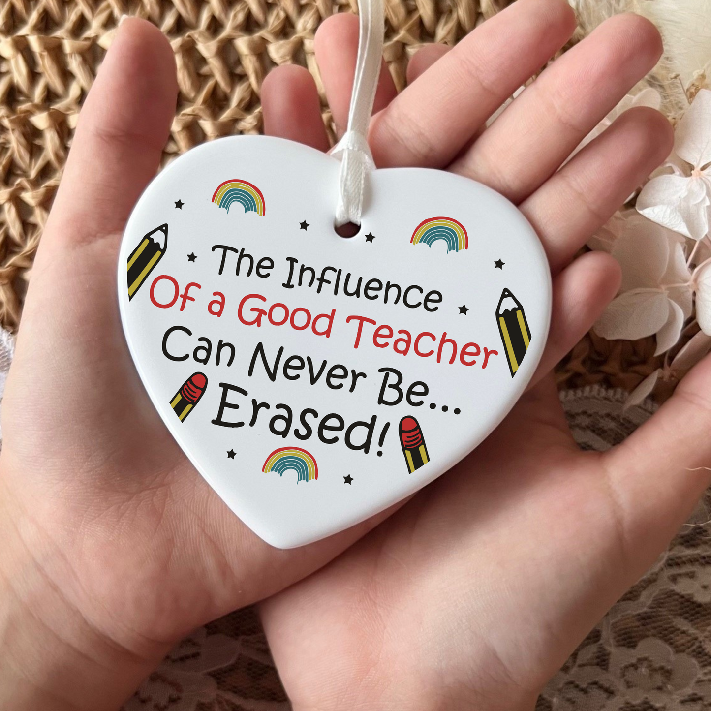 Teachers Keepsake, Ceramic Heart Gift, Daycare Teacher Gift, Gifts for Daycare Providers, Sentimental Gift for Educators, Heartfelt Keepsake for Caregivers, Unique Gift for Daycare Staff, Appreciation Gift for Teachers