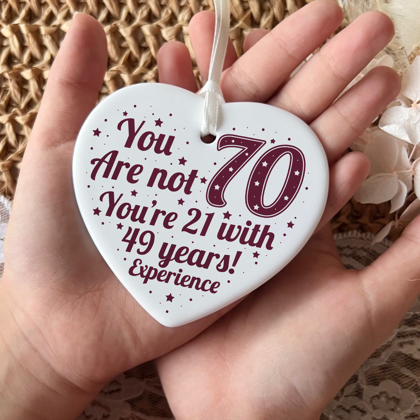 70th Birthday
Ceramic Keepsake
Heart-Shaped Gift
Seventy Years
Milestone Birthday
Birthday Gifts
Personalized Keepsake
Anniversary Gift
Celebration Gift
Thoughtful Gesture
Keepsake Memory
Unique Gift Idea
Cherished Keepsake
Special Occasion
Heartfelt Present