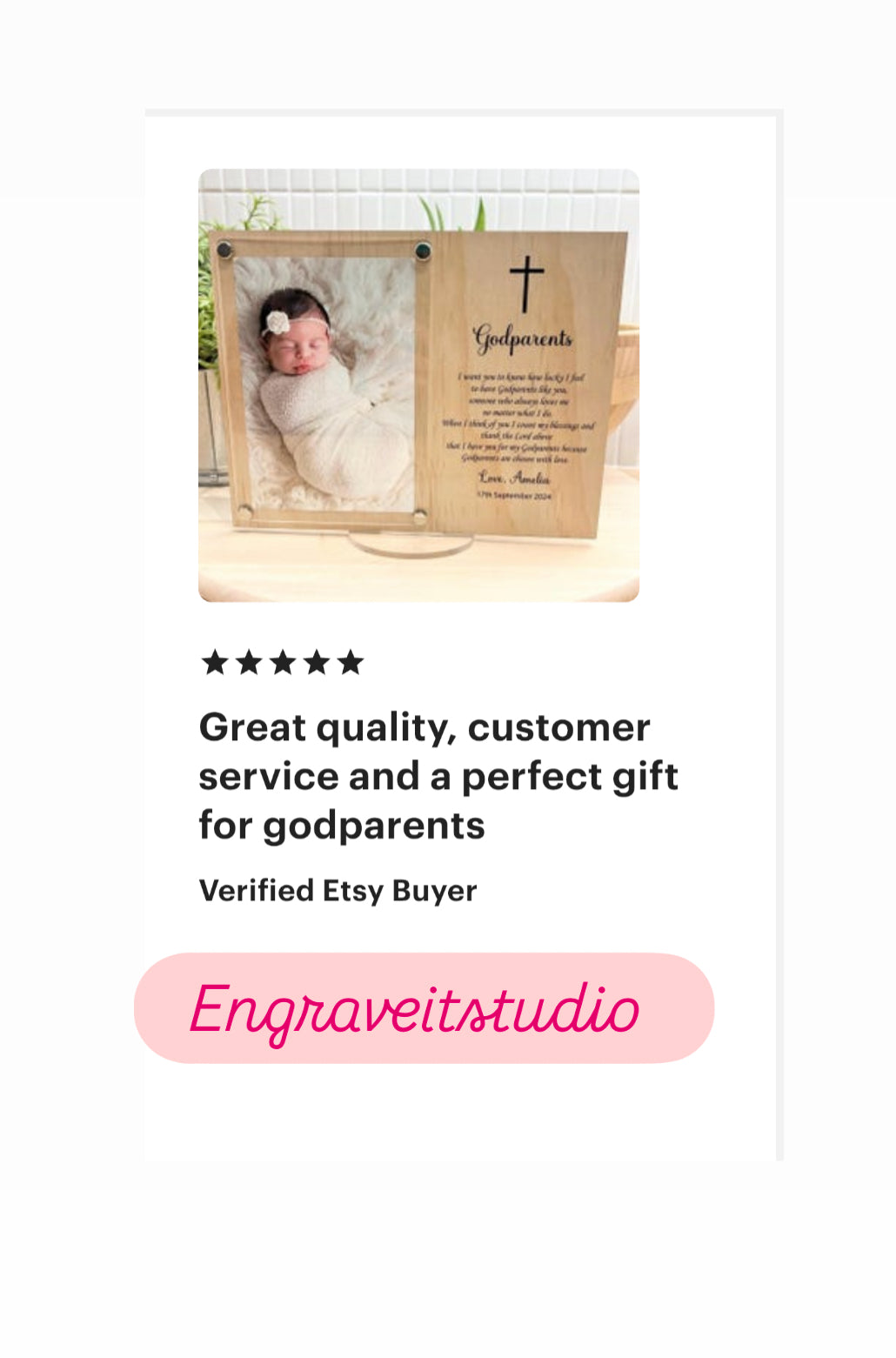 Will you be my Godmother wood and acrylic frame | Godfather | Godparents Personalised