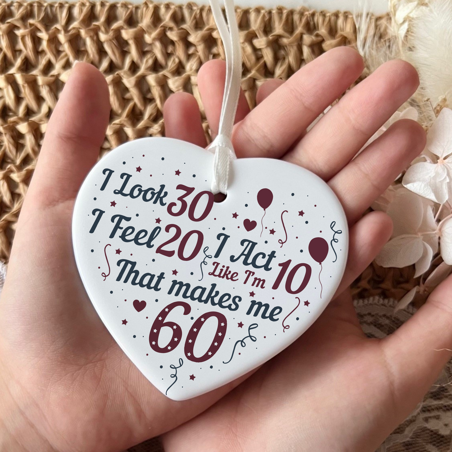 60th Birthday
Ceramic Keepsake
Heart-Shaped Gift
Sixty Years
Milestone Birthday
Birthday Gifts
Personalized Keepsake
Anniversary Gift
Celebration Gift
Thoughtful Gesture
Keepsake Memory
Unique Gift Idea
Cherished Keepsake