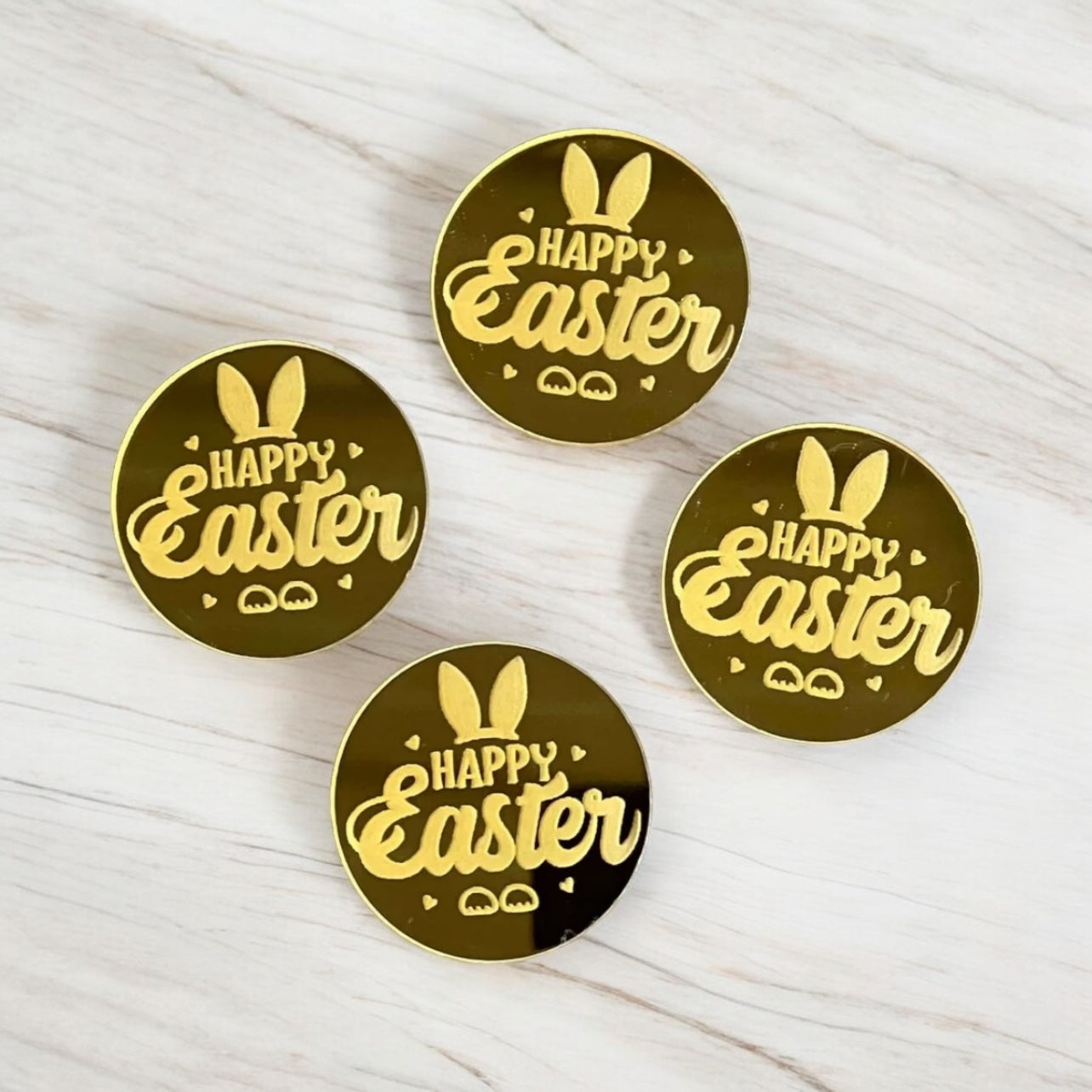 Happy Easter Acrylic Cupcake Topper Pack of 4