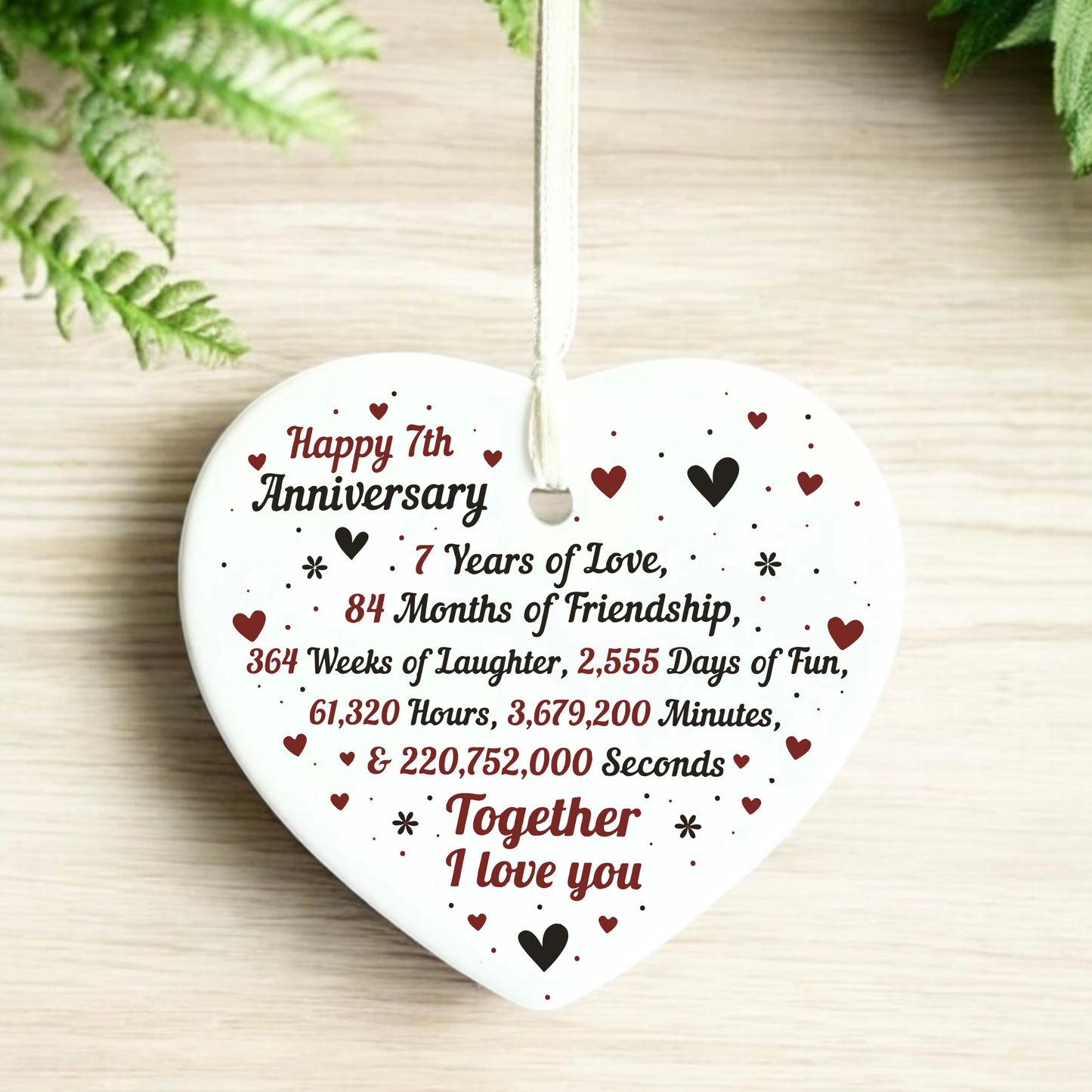 7th Anniversary
Seventh anniversary
heart keepsake