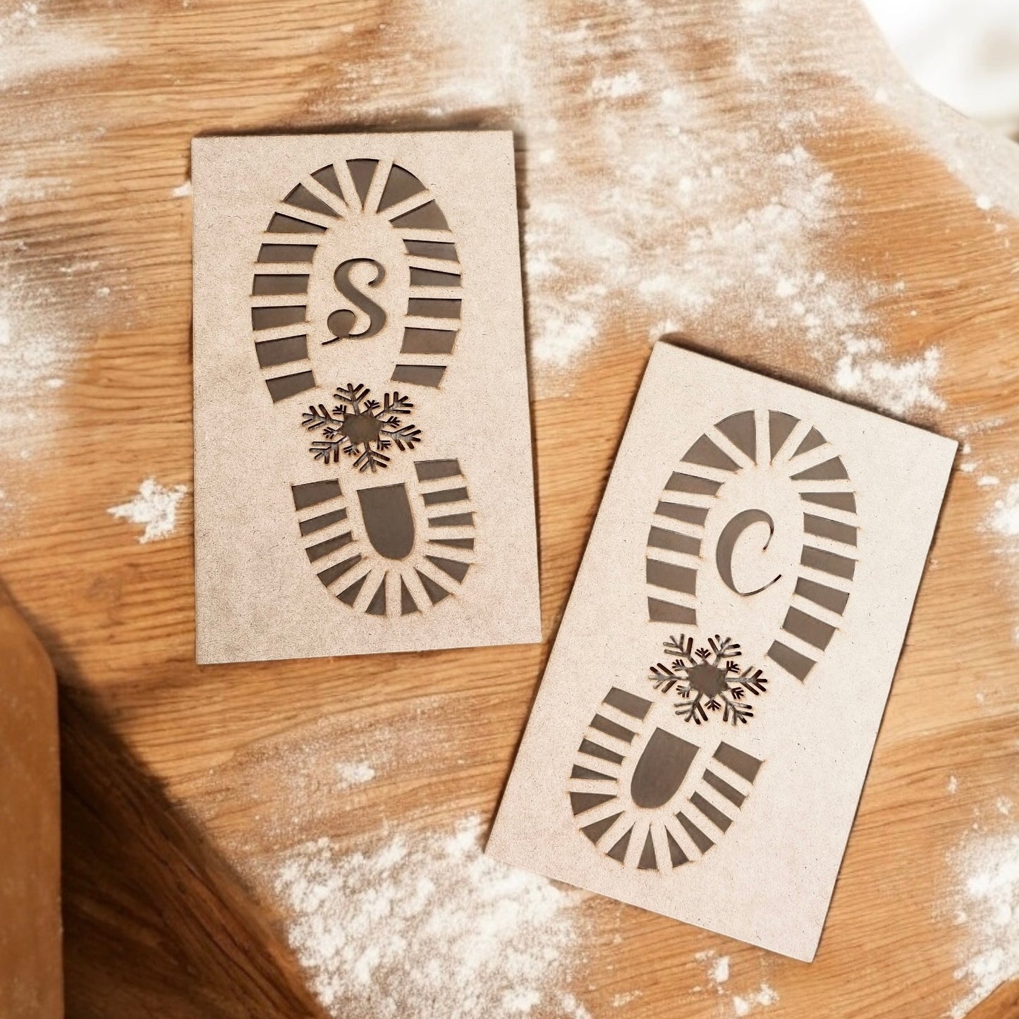Santa's boot print Mdf wood