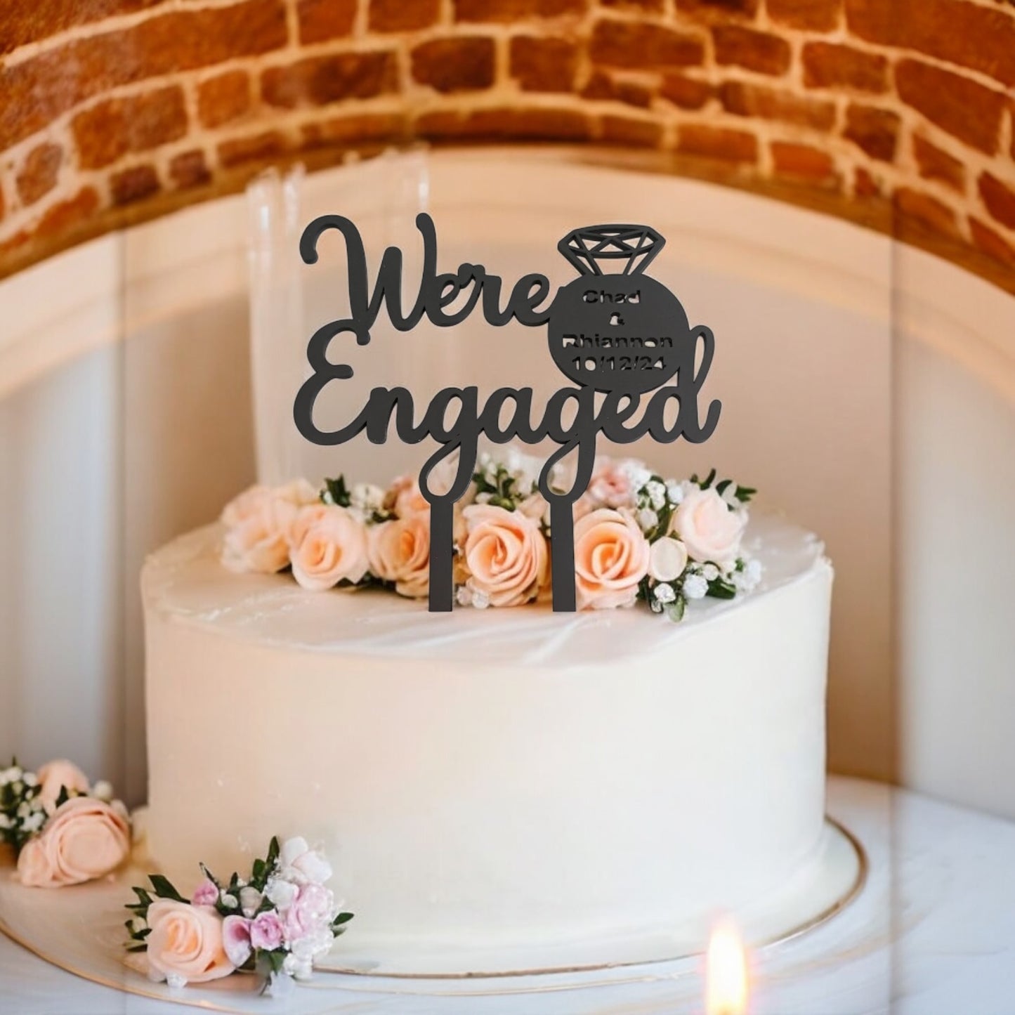 Personalised Engagement cake topper