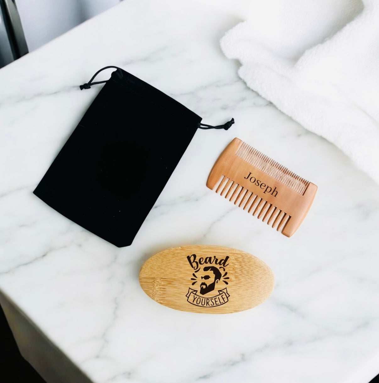 Beard Brush and comb Personalised and Engraved Set