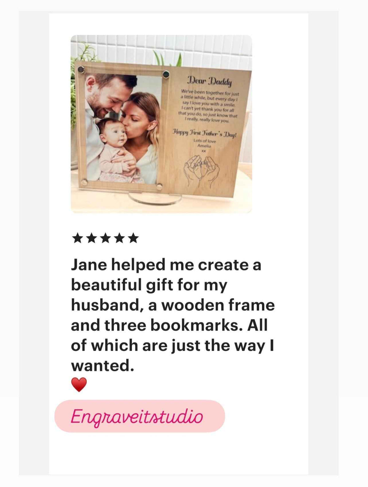 Personalised Best Daddy Frame Wood and acrylic | Gifts for daddy | Father's day | Gifts for him | best Daddy Frame