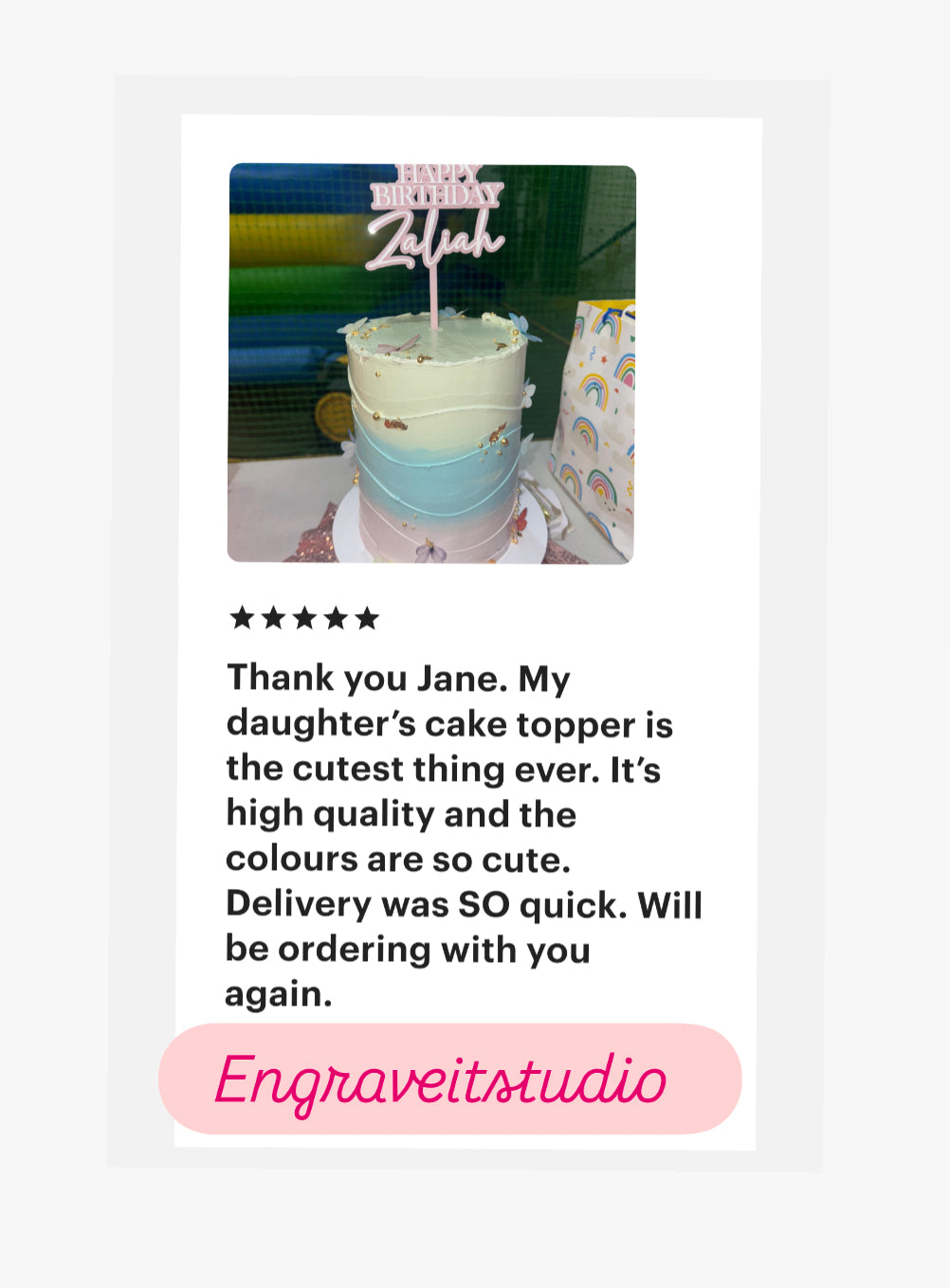 Double layer 1st birthday acrylic cake topper with daisy