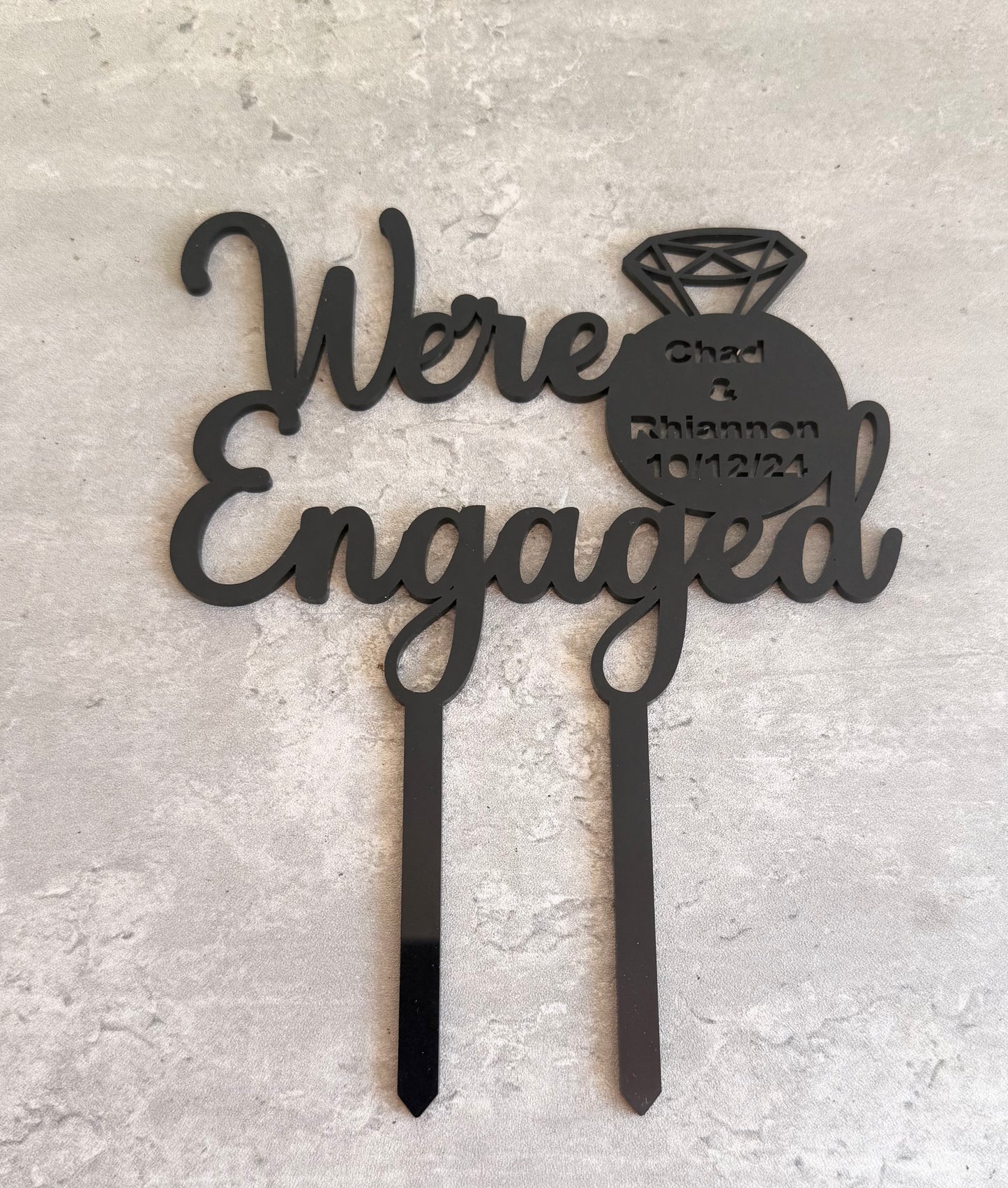 Personalised Engagement cake topper