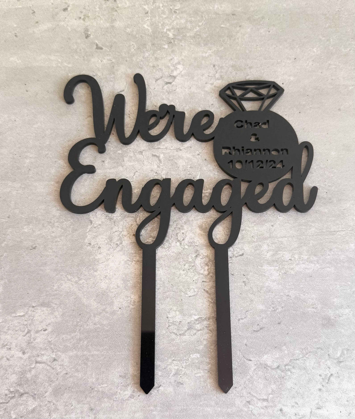 Personalised Engagement cake topper