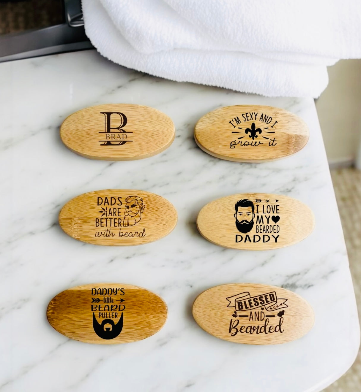Beard Brush and comb Personalised and Engraved Set